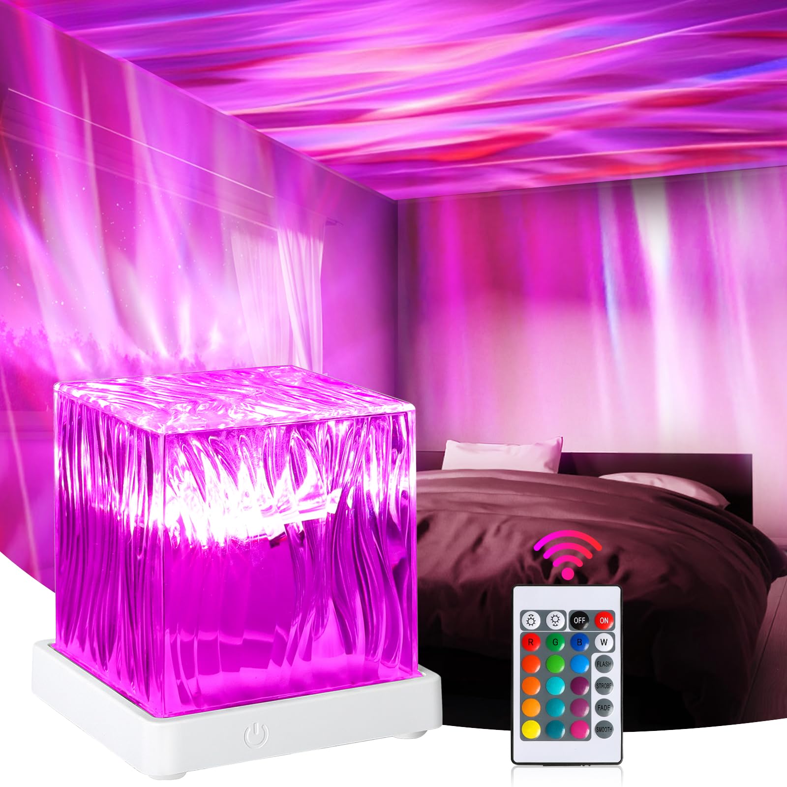 Dreamy Cubby Galaxy Projector, 16 Colors LED Light, Model LW10, White