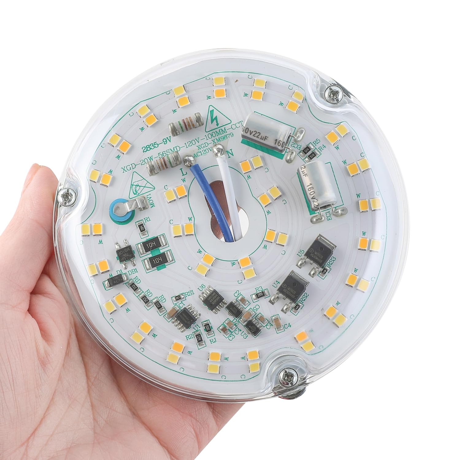 Haoledi 4'' 20W Led Ceiling Fan Light Retrofit Kit, Ceiling Light Replacement, Led Flush Mount Ceiling Light, 2400Lm, 3Cct 3000K