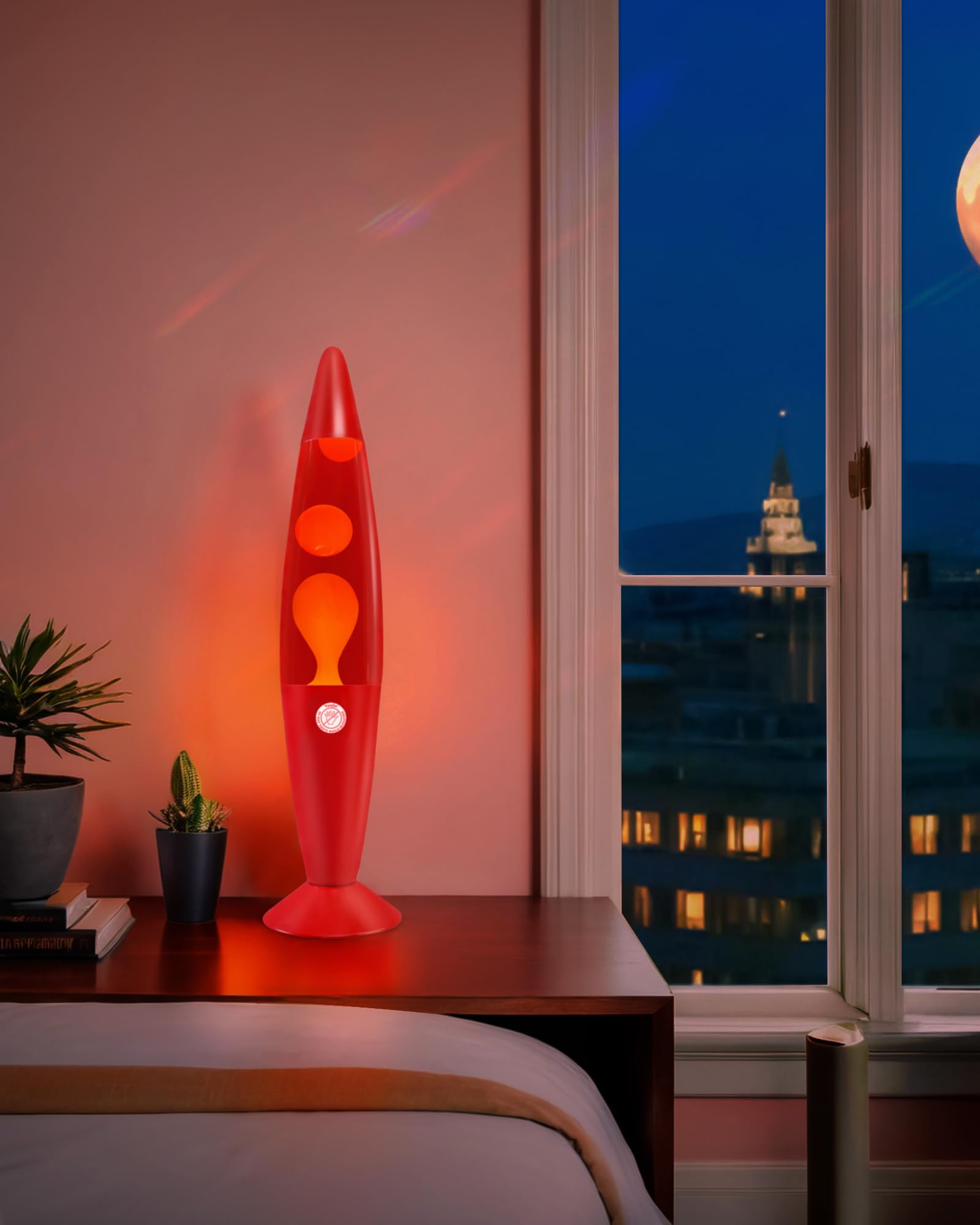 Vanful Liquid Motion Lamp, 16in Red Base with Red Liquid and Orange Wax, Suitable for Kids and mature-themeds, Great for Bedroom and Party Decor