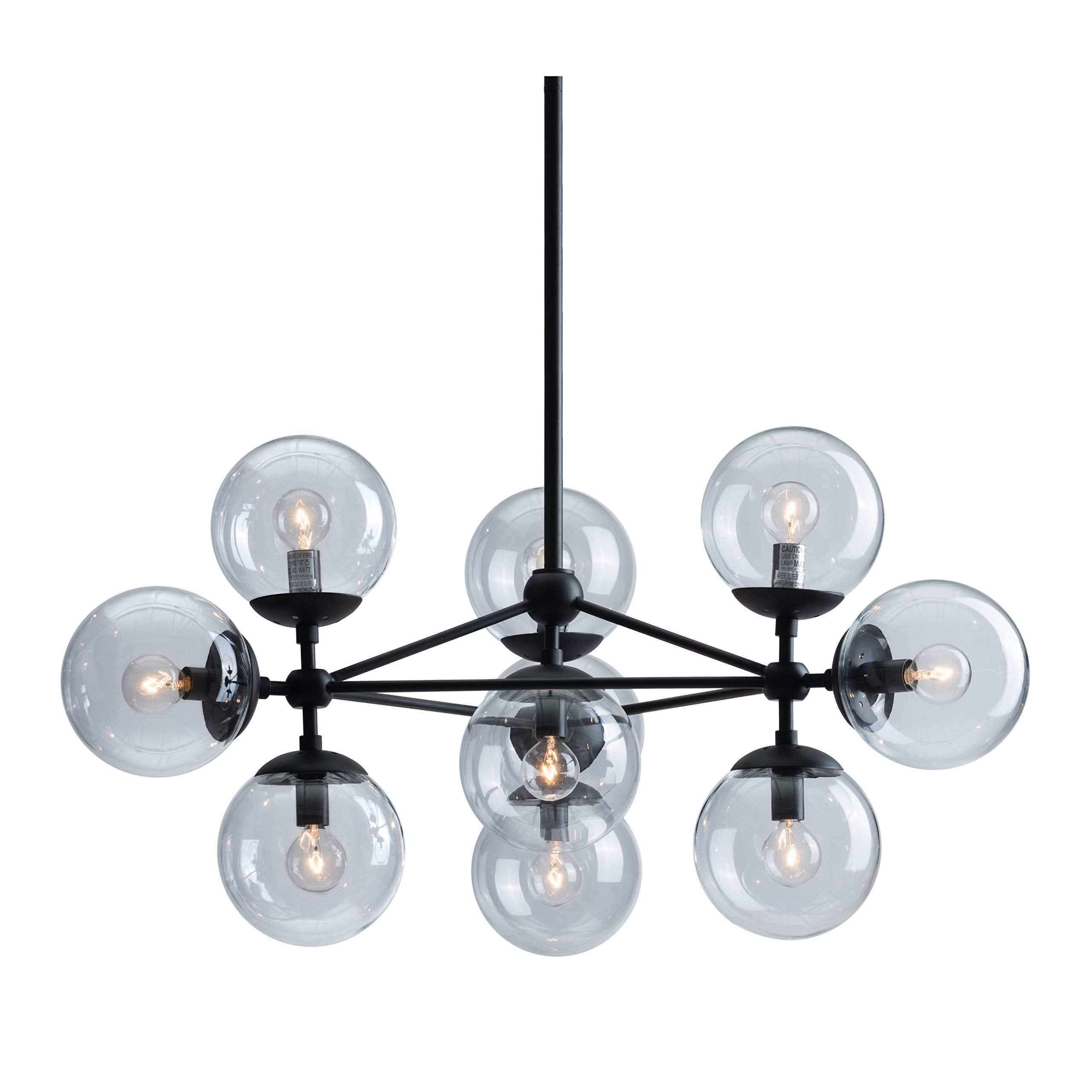Zuo Belfast Black Ceiling Lamp - 30&quot;W X 62&quot;H Alloy Steel Modern Lighting Fixture