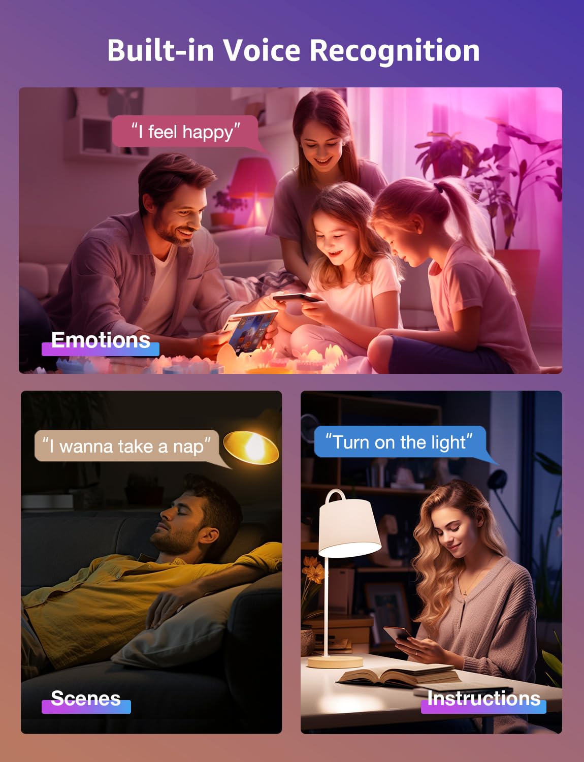Lepro Br1 Ai Led Smart Bulbs - Ai Generated Lighting, Lightgpm 2 With Llm, Lightbeats Music Sync, Voice Control Via App, Rgbww C