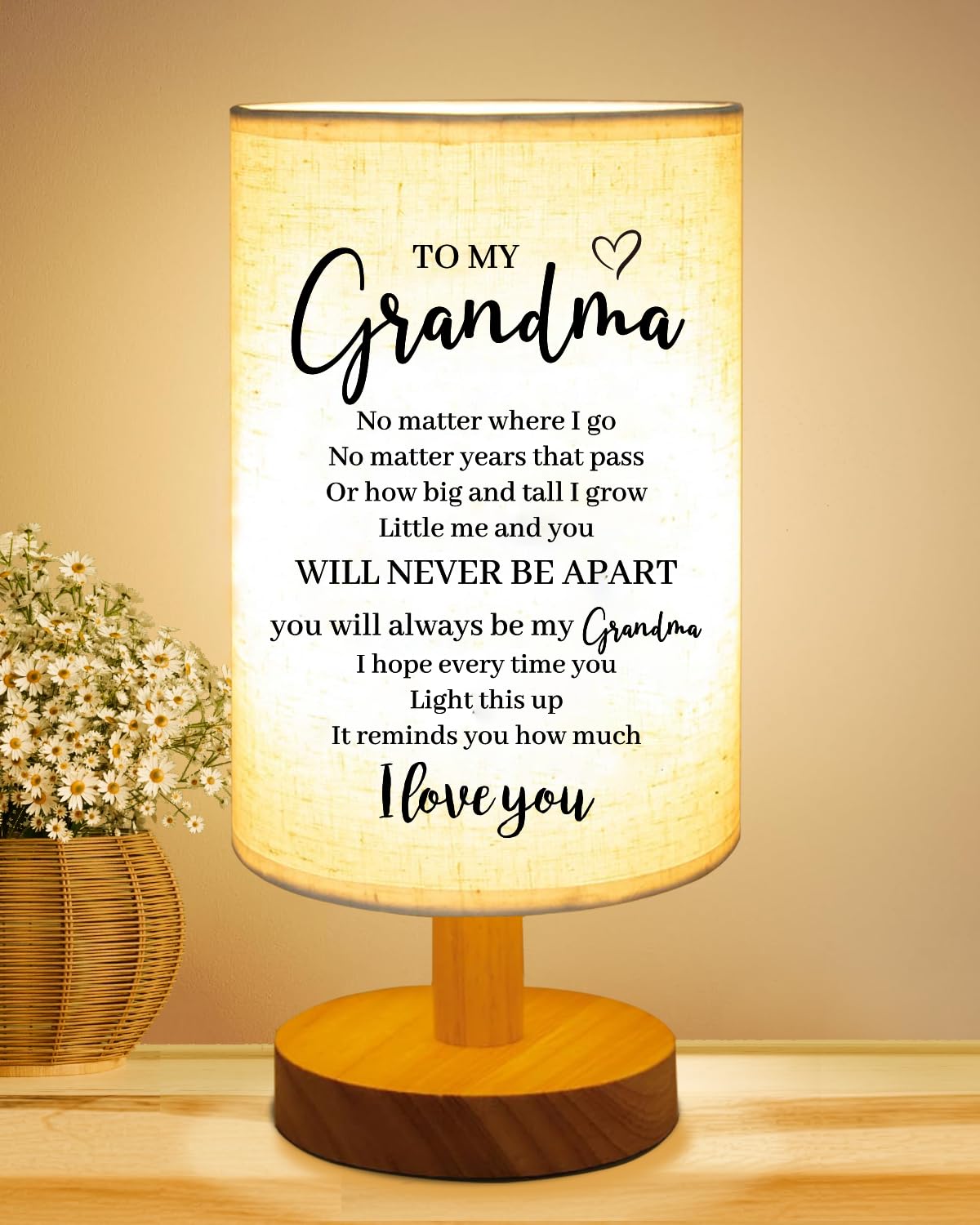 Birthday Gifts For Grandma From Grandkids, To My Grandma Fabric Table Lamp, Grandma Birthday Christmas Gifts, Bedside Table Lamp