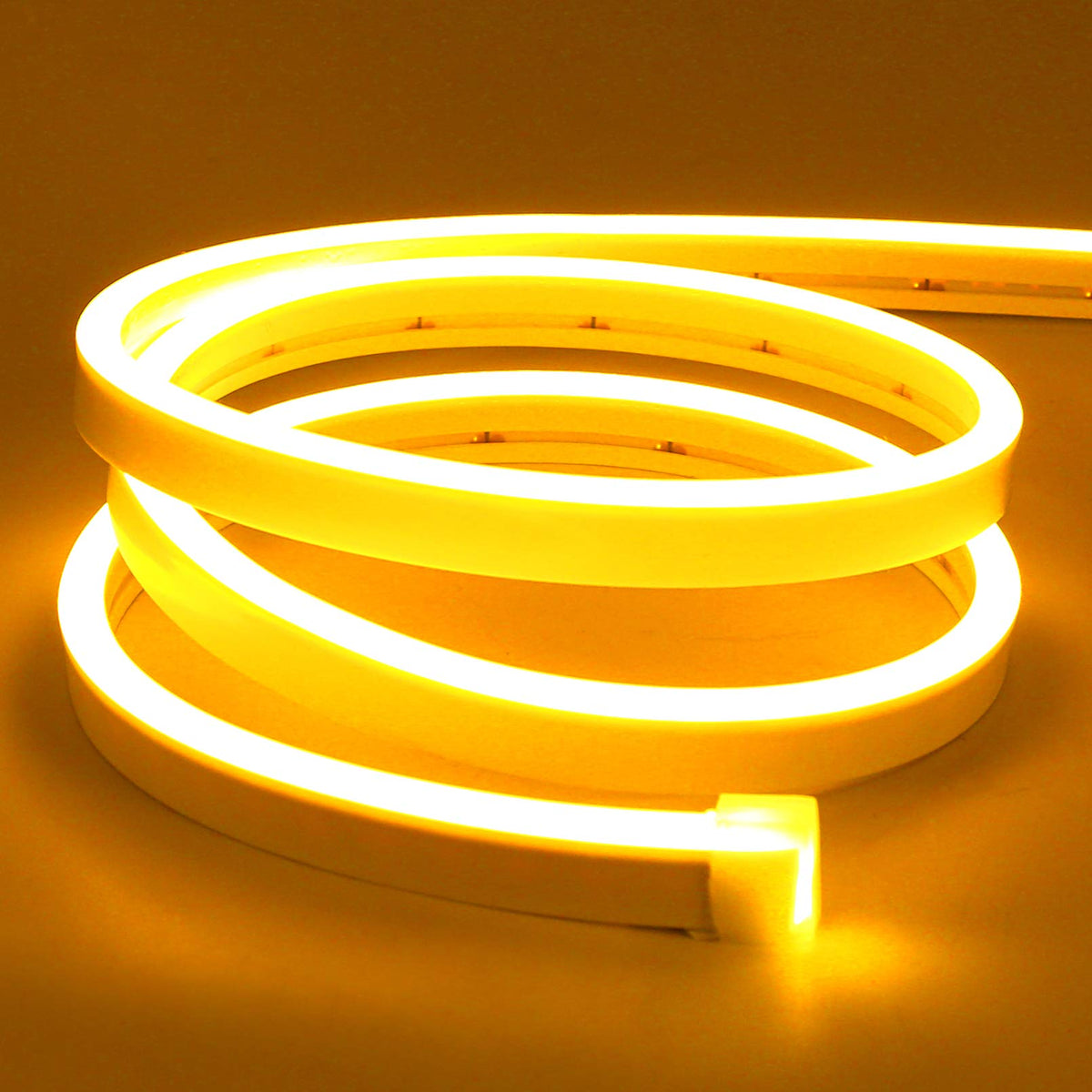 Lamomo Led Neon Lights, 16.4Ft Yellow Led Strip Light, 12V 1Cm/Cut Silicone Waterproof Neon Rope Light, Diy Neon Sign For Bedroo