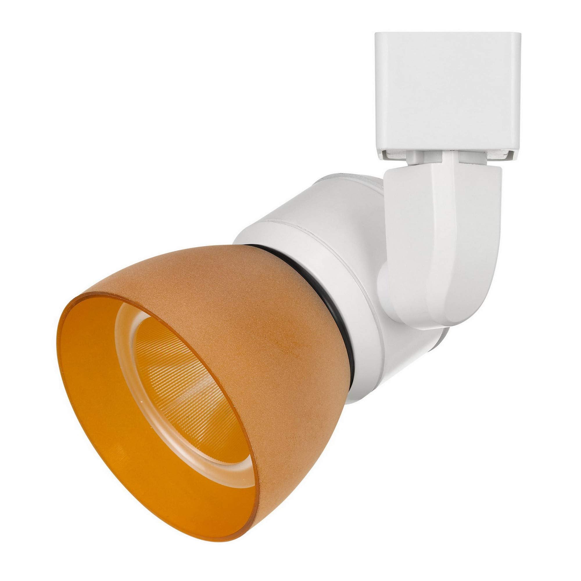 Benzara 10W Integrated LED Track Fixture, Metal, Orange and White, Model BM220626
