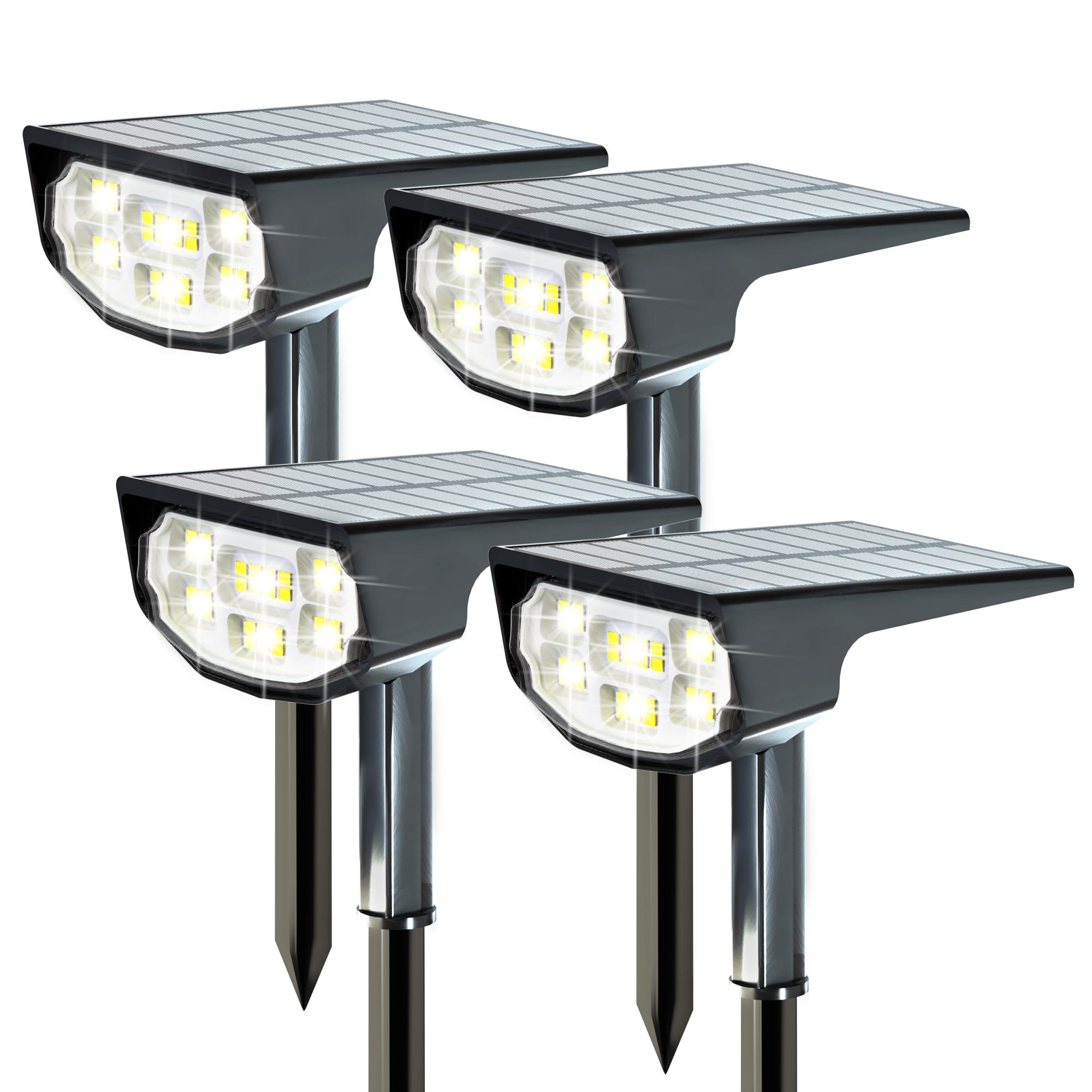 LuViva Solar Spot Lights Outdoor IP68 Waterproof, Ultra-Bright Performance,Simple Modes for Easier Operation, Auto On/Off,Solar 