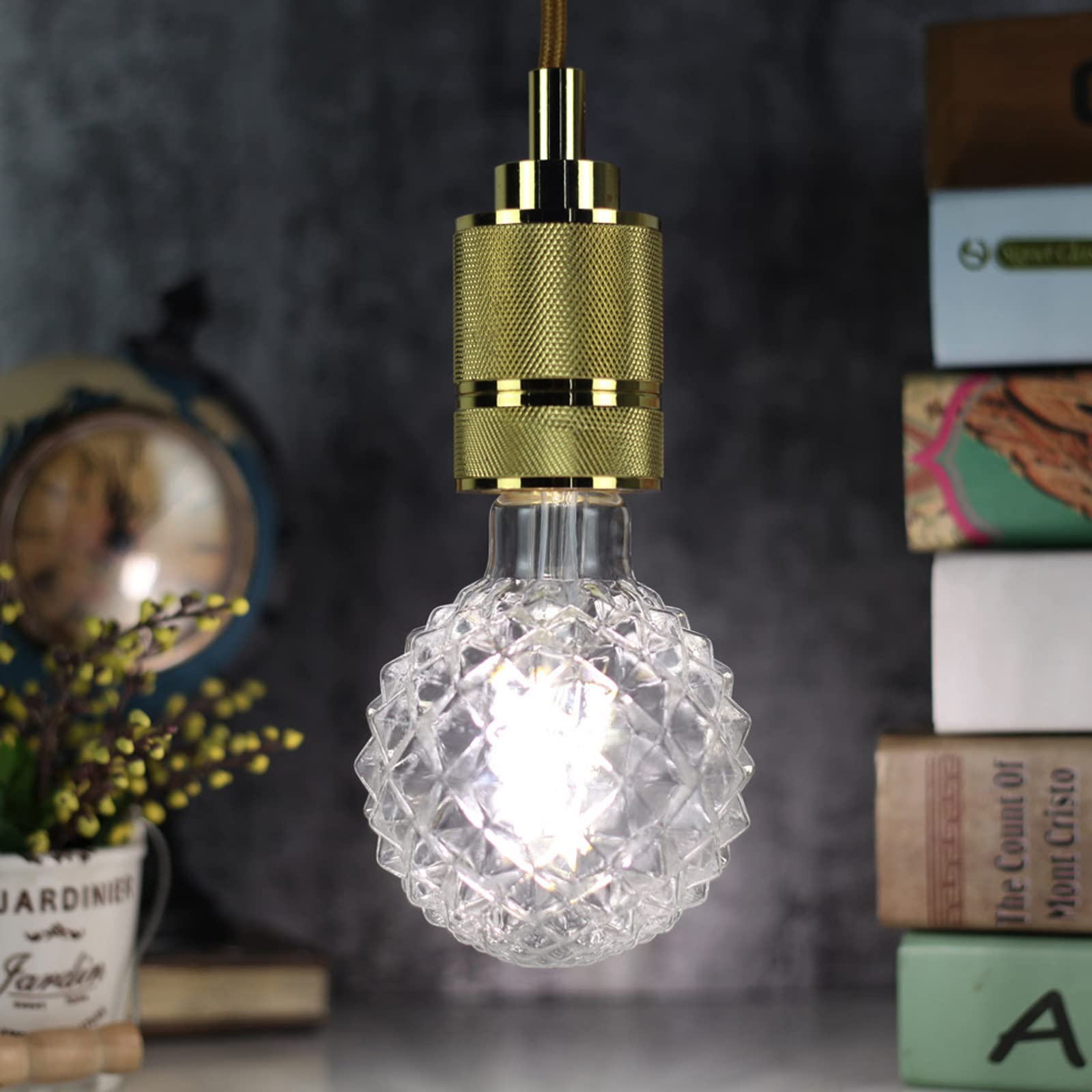 Lxcom Lighting G95 Pineapple Decorative Edison Light Bulbs 4W Globe Vintage Nostalgic Led Edison Light Bulb 40W Equivalent Neutr
