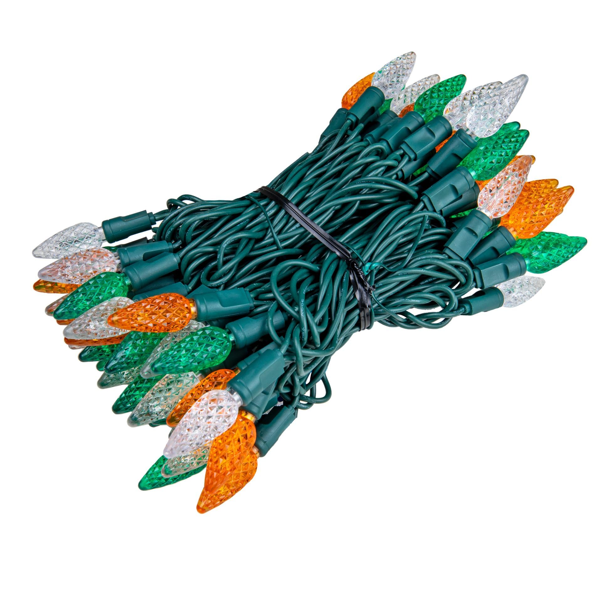 Novelty Lights 24Ft 70 Led C6 Led St. Patrick'S Day String Lights, Commercial Grade Led String Lights, Christmas & Outdoor Tree