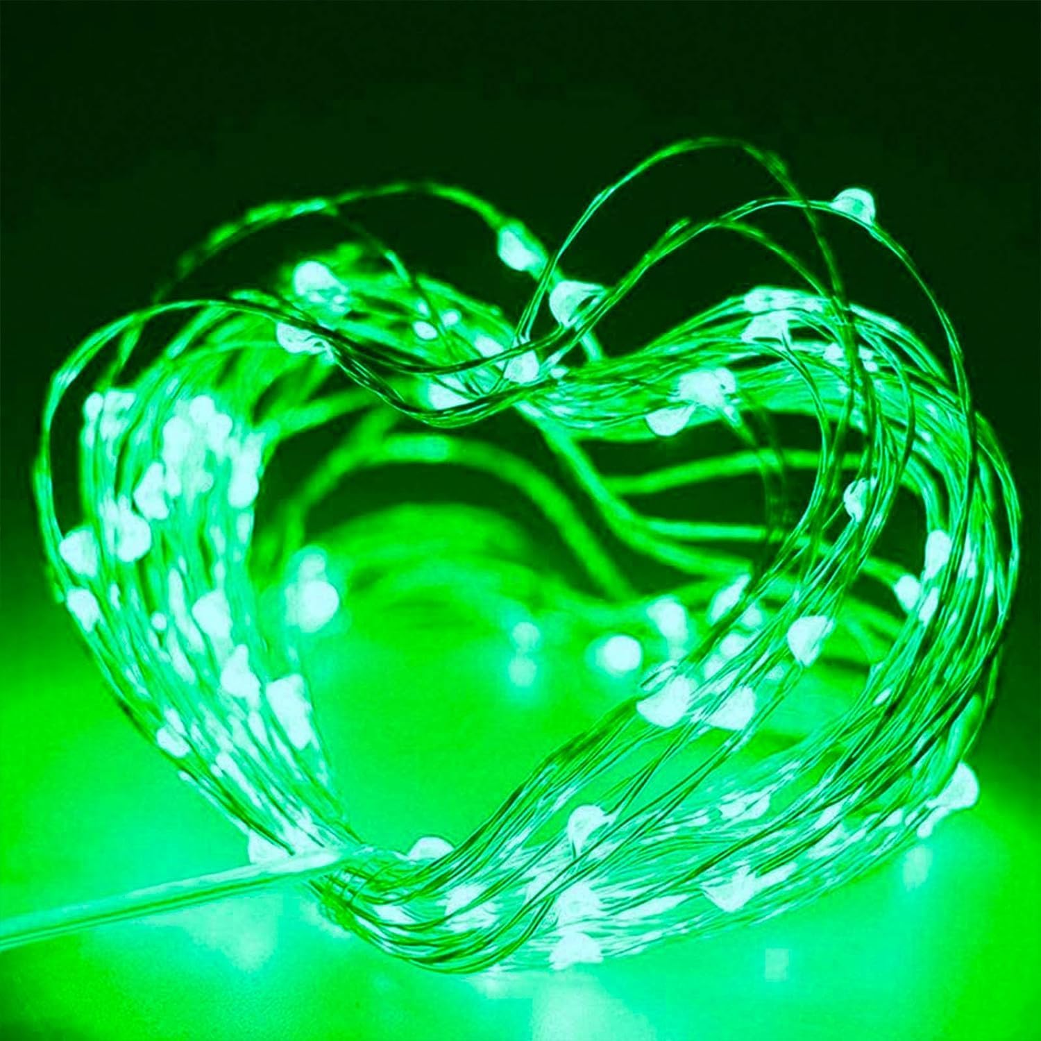 ZNYCYE St. Patrick's Day Fairy String Lights, 50 LED, 8.2Ft, Battery Operated, Green, 4-Pack, Copper, 8 Modes with Timer