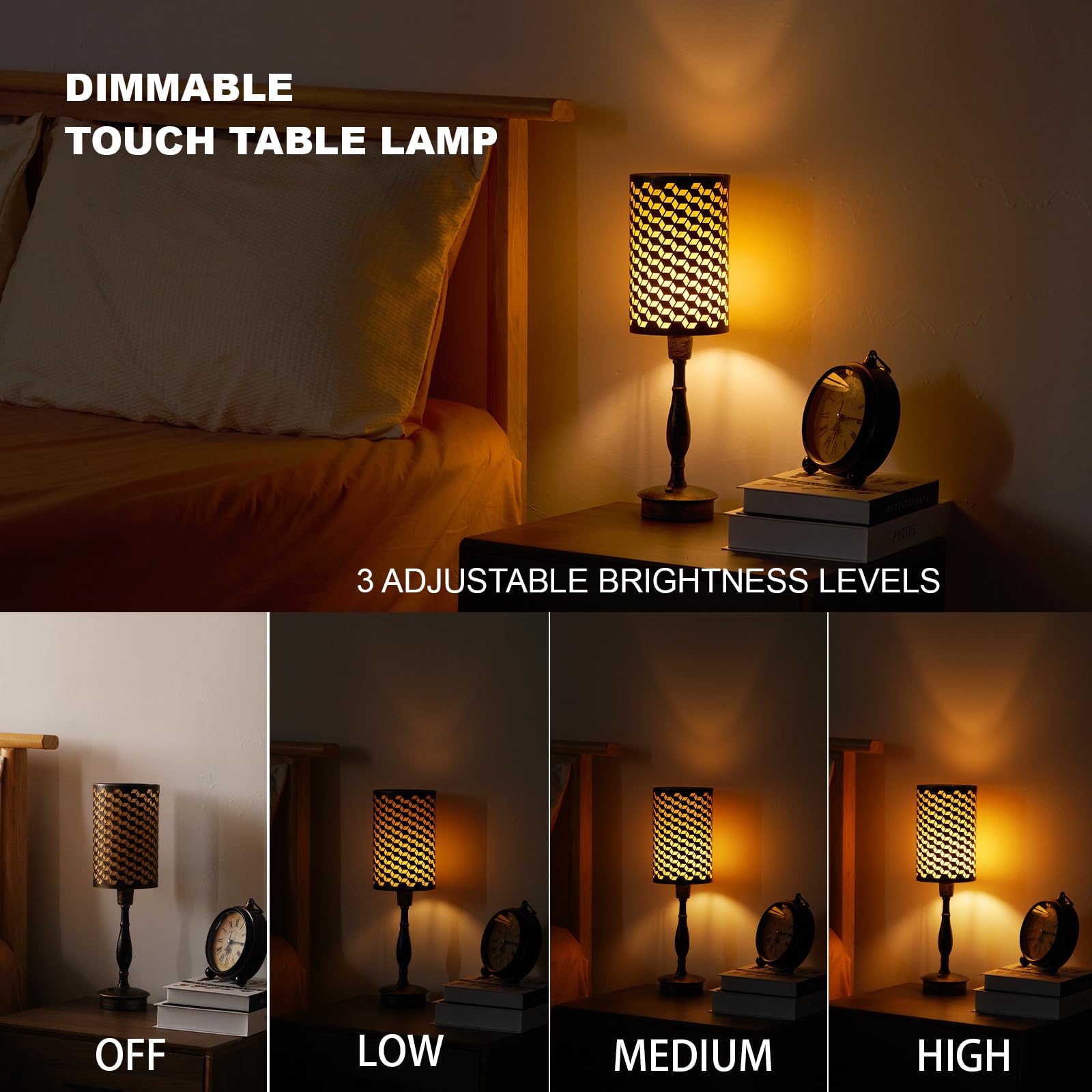 Umexus Rechargeable Led Cordless Lamp With Dimmer, Small Battery Operated Lamp, Touch Outdoor Patio Table Light, Living Room Sid