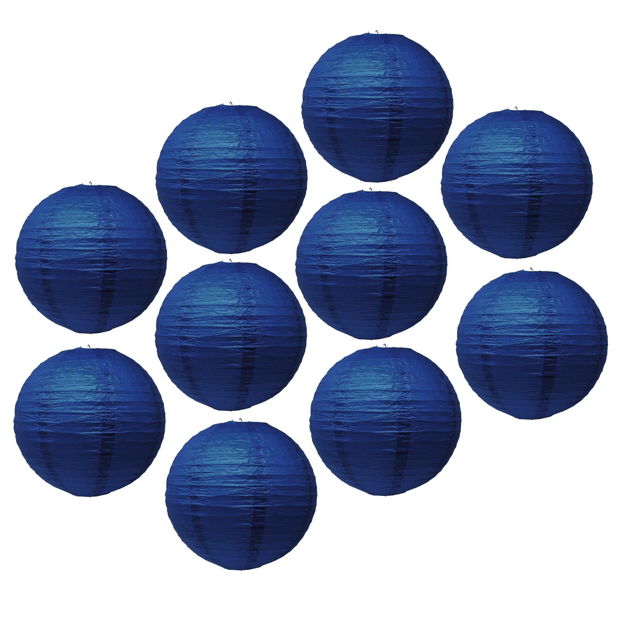 Mudra Crafts Navy Blue Paper Lanterns Wedding Party Decorations - 12 in 10 Round Japanese Chinese Lanterns Decorative Hanging Ce