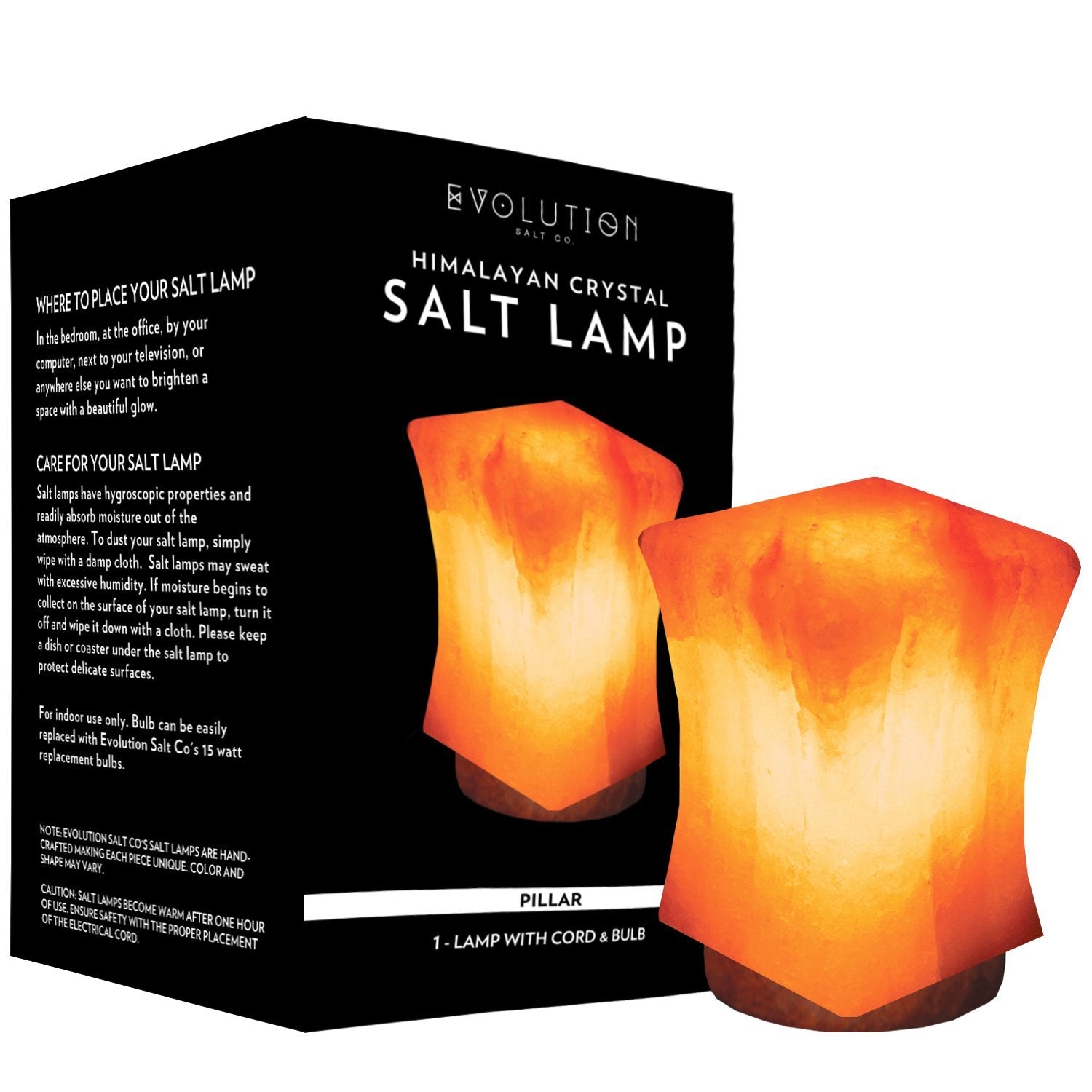 Evolution Salt - Pillar Crystal Himalayan Salt Lamp 4-6 lbs