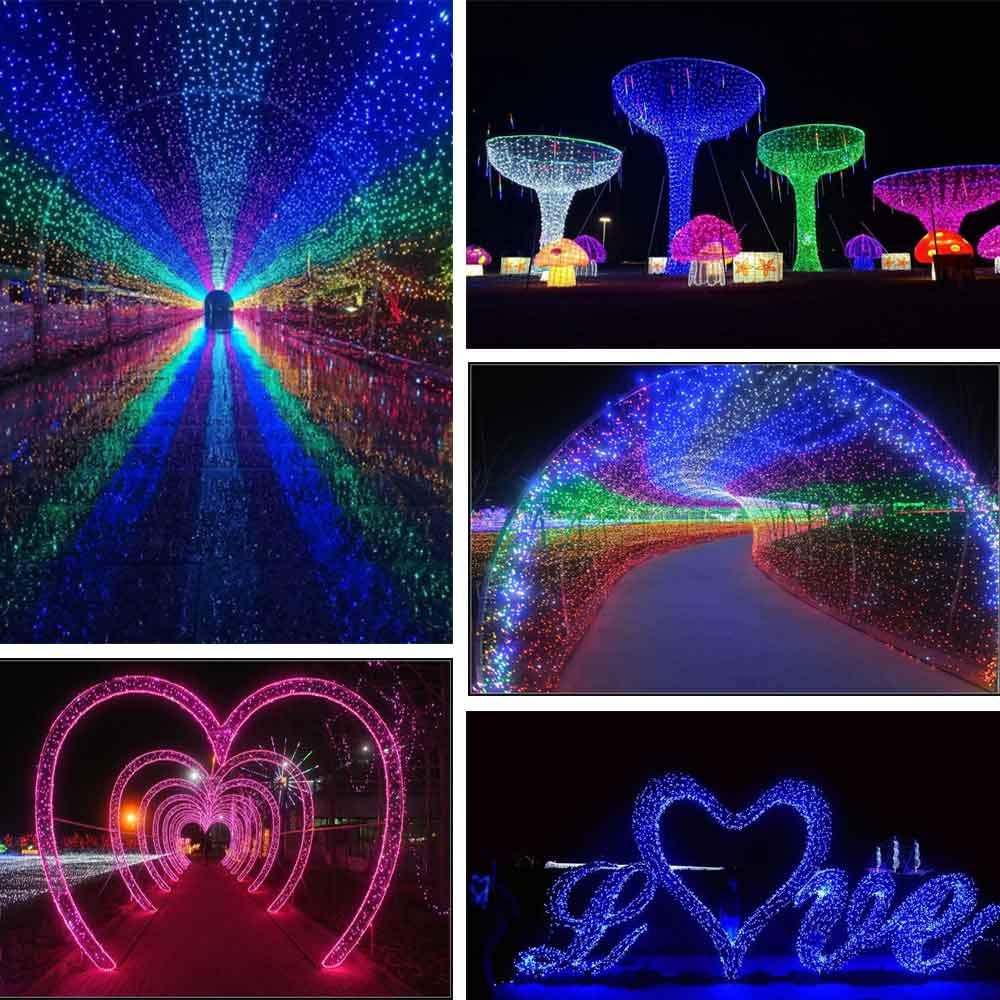YASENN String Lights 200LED 66Ft Fairy Lights with Timer, 8 Lighting Modes, Multicolor LED Green Cable
