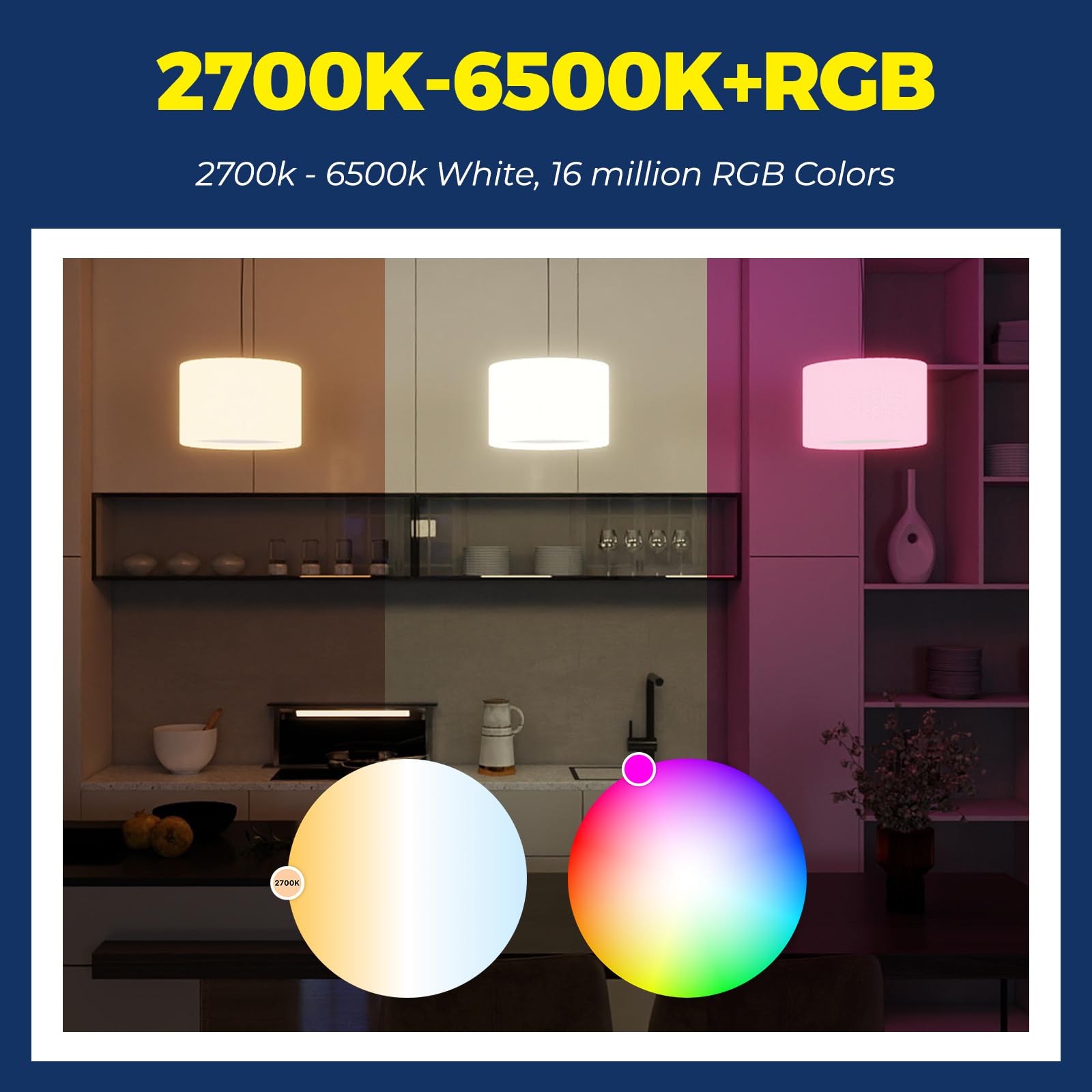Lightinginside Smart Light Bulbs 10 Pack, Alexa/Google Home Compatible, RGBCW Color Changing, 60W Equivalent, A19 E26, Model LYS-018