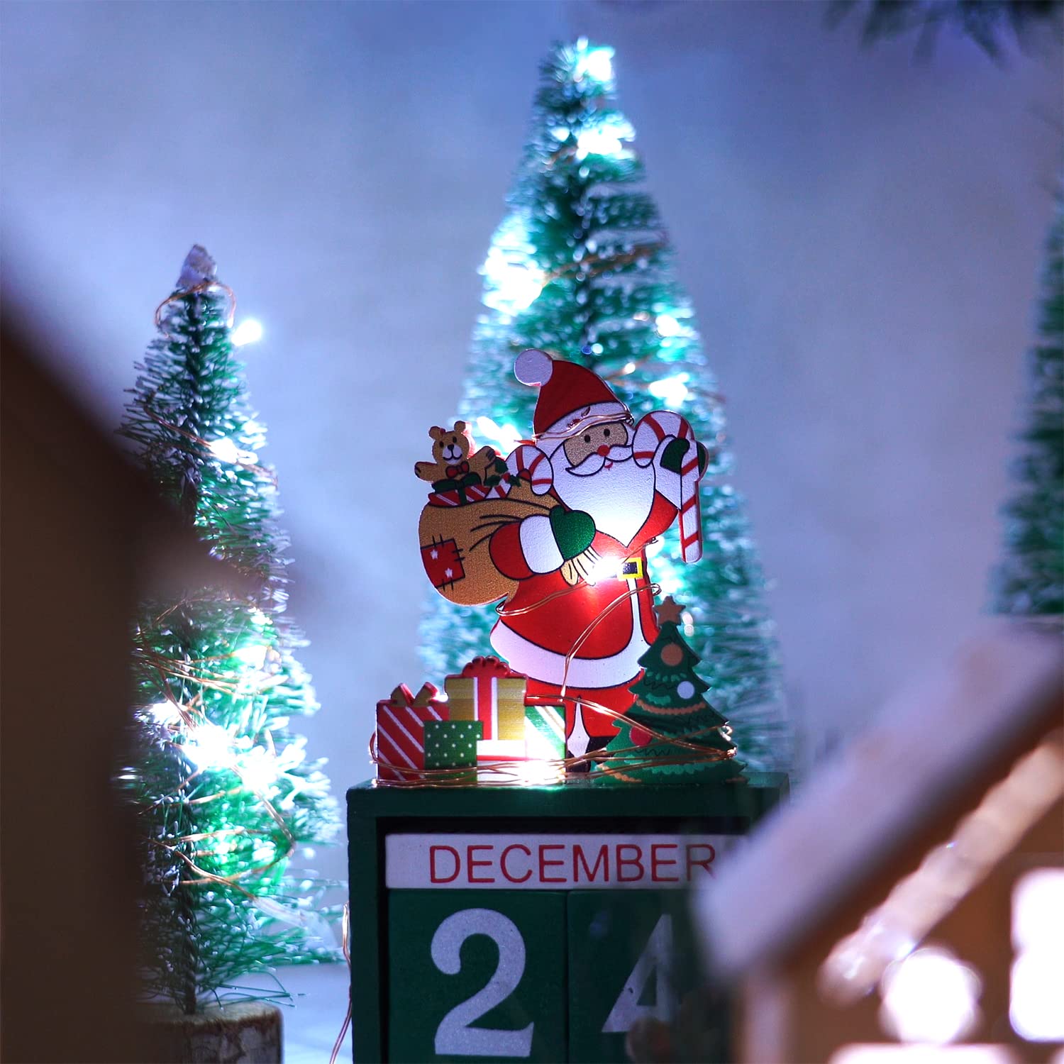 Homemory Fairy Lights String Lights 20 Ft 60 LED Battery Operated Remote Waterproof Cool White 2 Pack