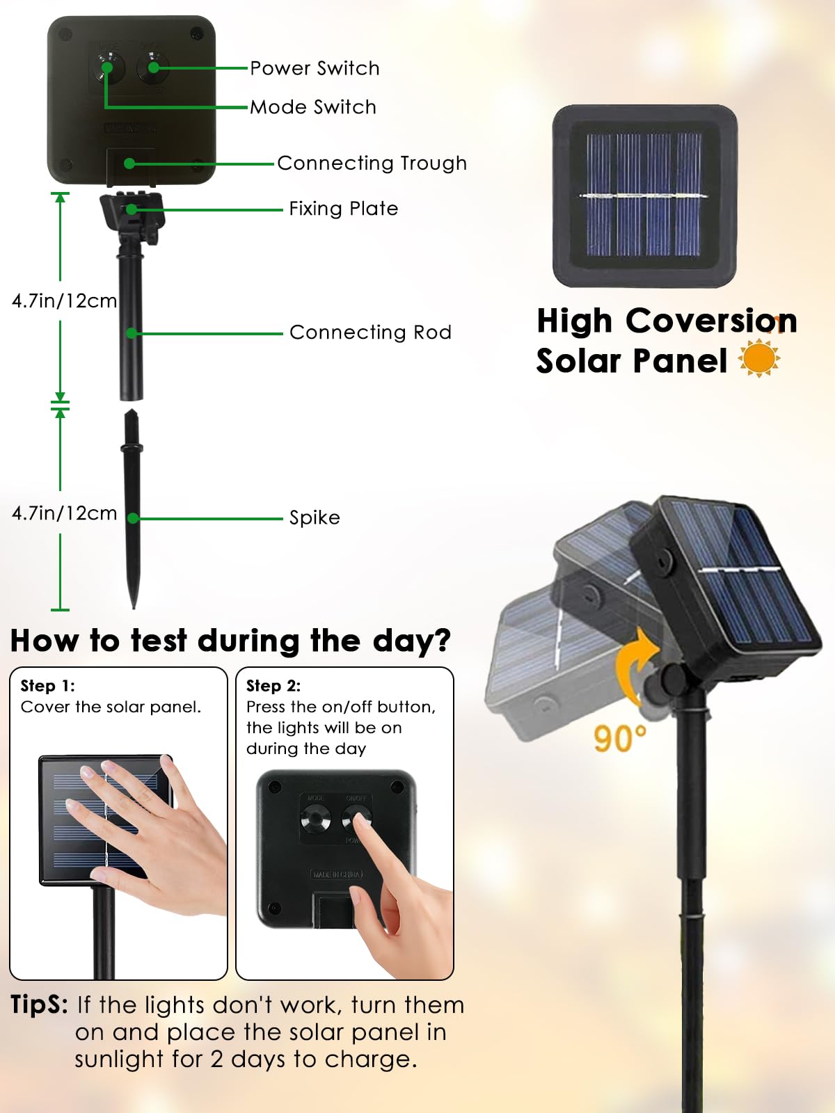 4-Pack Red And White Solar Christmas Lights Outdoor Waterproof  400Led 132Ft Solar Powered Led String Lights Green Wire With 8 Modes Solar Fairy Lights For Xmas Tree Party Wedding Garden Fence Decor