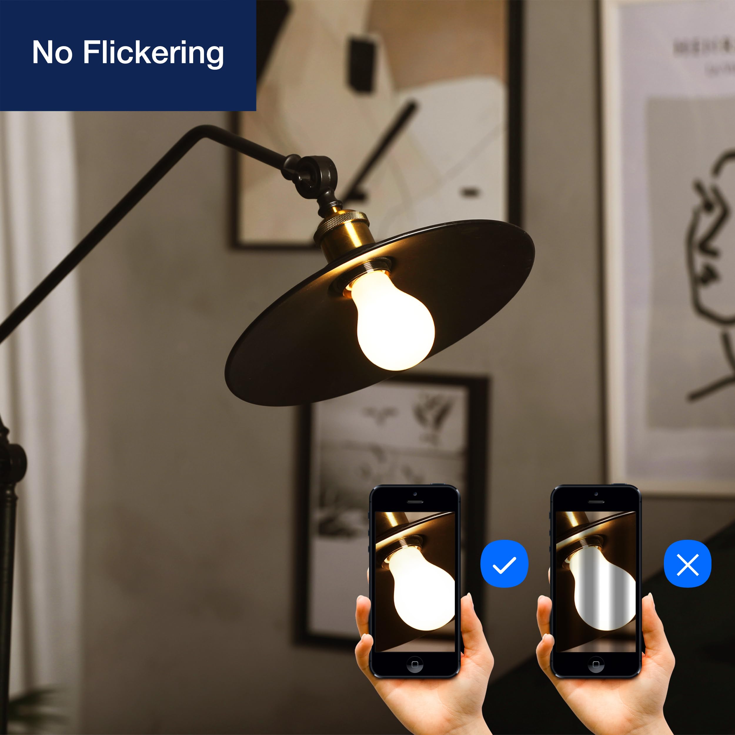 Flsnt ?? ?????? ?????? ?????????? ??????????, A21 Led Light Bulb E26 Standard Base, 40W 60W 100W Equivalent, 3-Way Dimmable A21