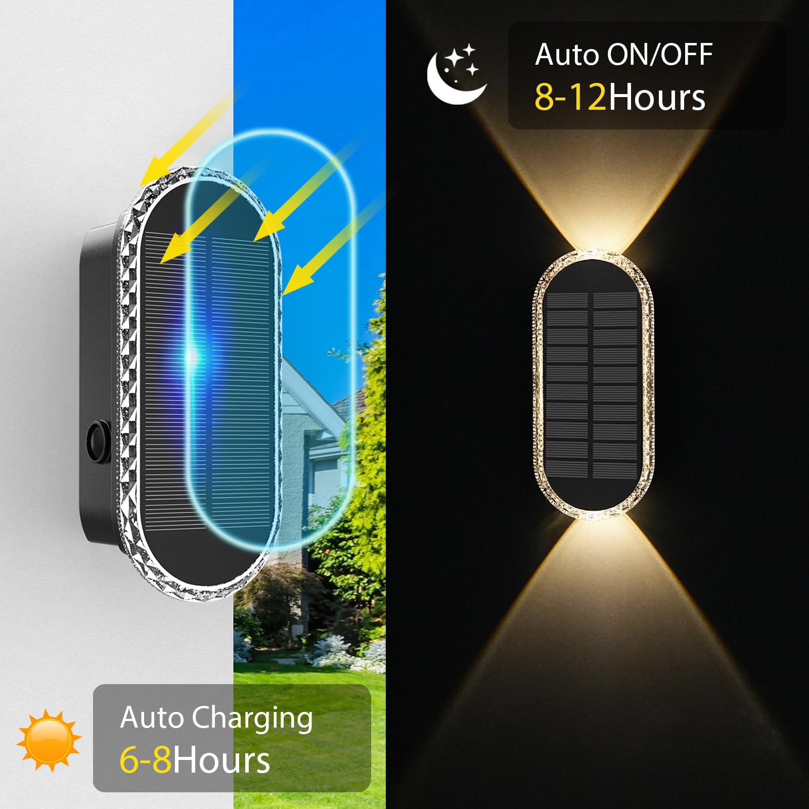 Herzila 10 Pack Solar Fence Lights-Rgbw Solar Powered Fence Wall Lights Waterproof 8-Color Changing Top And Bottom Lighting Wall Lights For Outdoor/Patio/Porch/Pool Cage