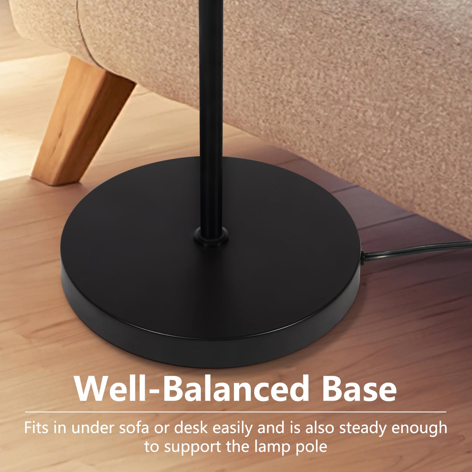 Floor Lamps For Living Room, Modern Standing Lamp, Minimalist Pole Lamps, Stepless Dimmable 9W Bulb Included, Tall Lamp With Lin