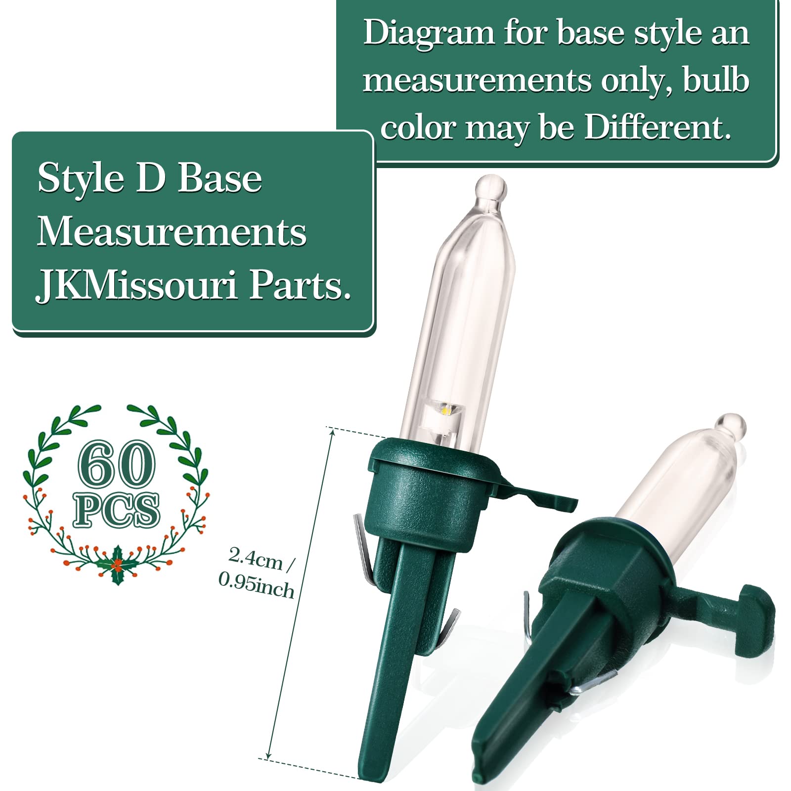 Honoson 60 Pieces Led Replacement Christmas Bulb 3V Waterproof Led Lights Bulbs Bulk For Christmas Tree Decorations Xmas Indoor