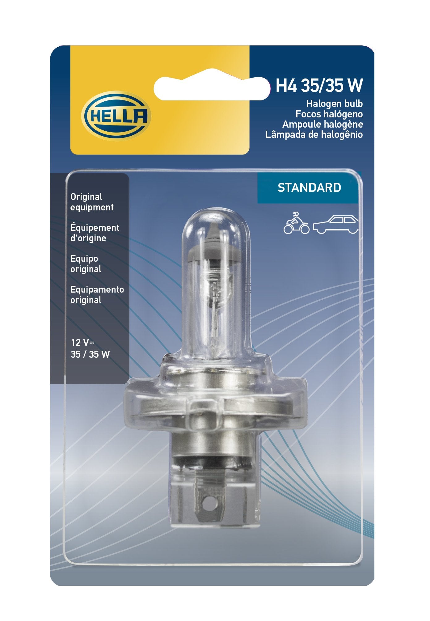 HELLA H4 35/35WSB Standard Halogen Bulb, 12V