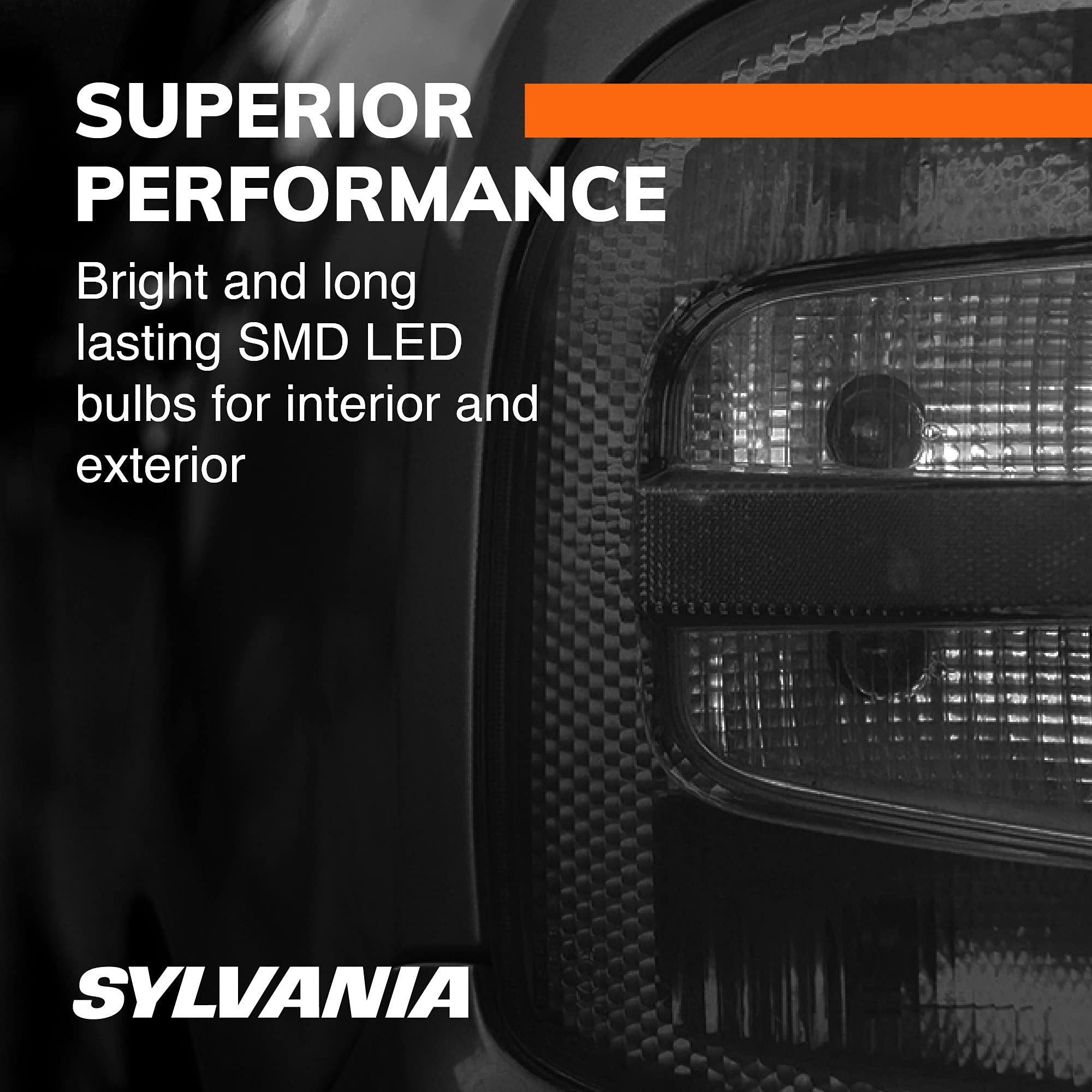 SYLVANIA 168 T10 W5W LED Mini Bulb - Bright White Light, Ideal for Interior Lighting, 2-Pack
