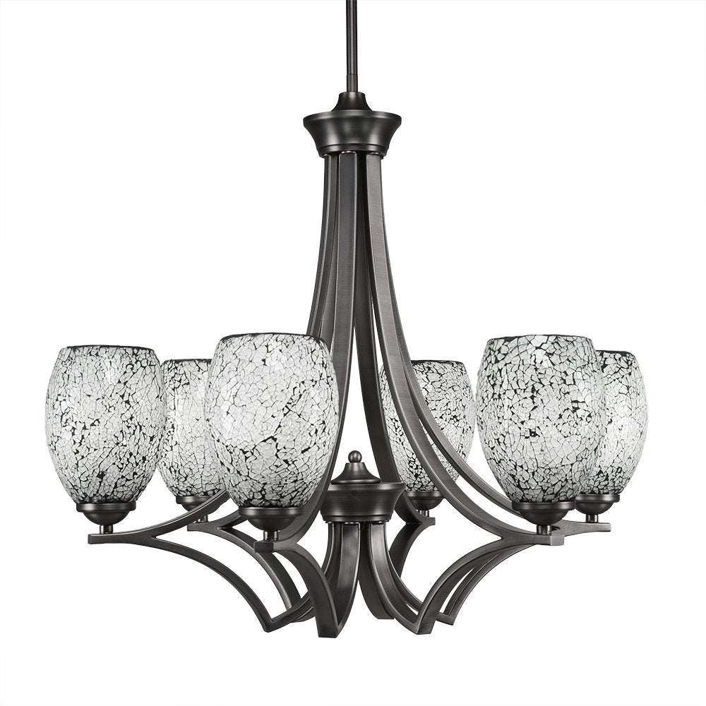 Toltec Lighting Zilo 6 Light Chandelier in Graphite (566-GP-4165)