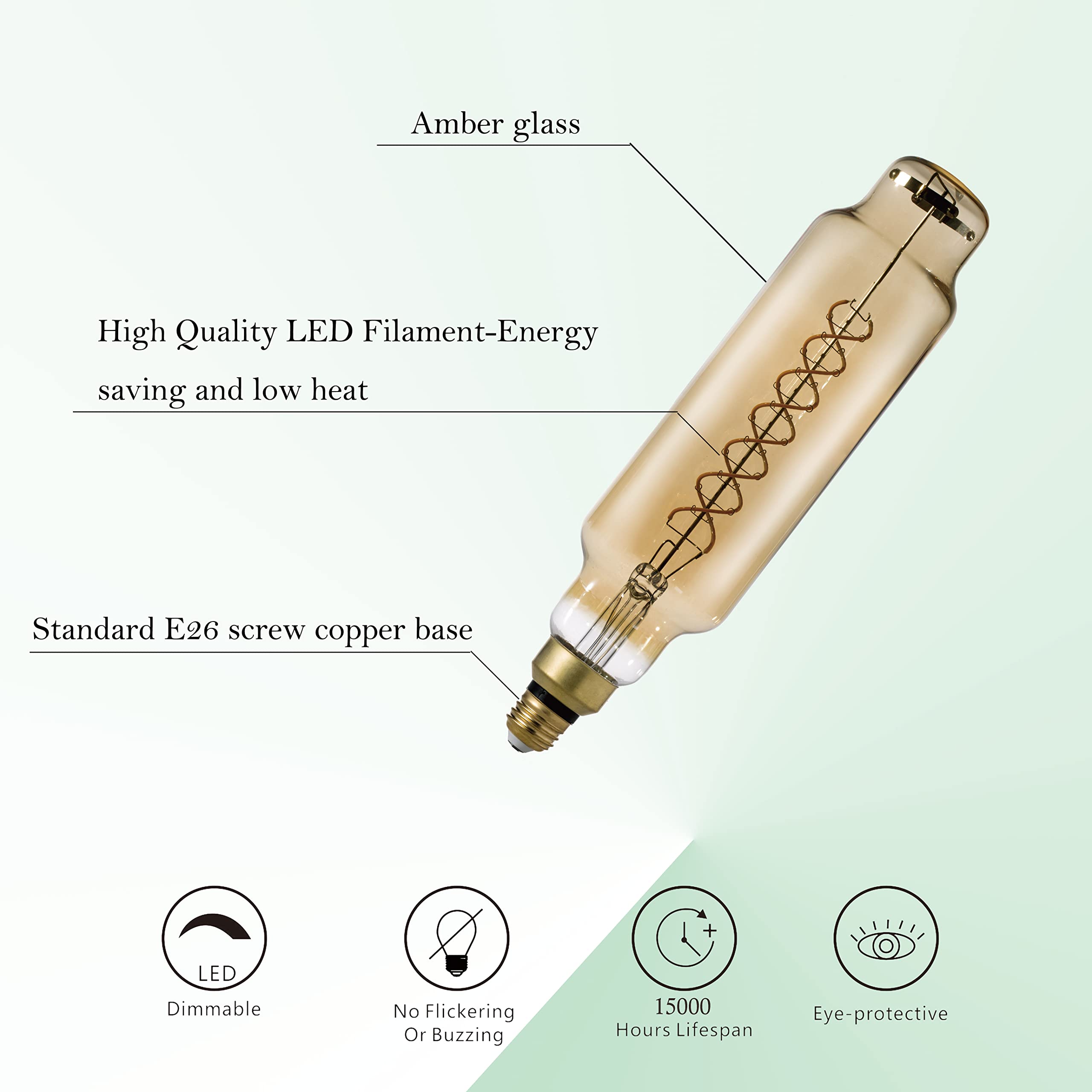 Sd Lux Oversized Vintage Giant Led Light Bulb Huge Edison Bulb - Dimmable, 8W 450Lm (50W Equi), Warm White 2200K, Medium E26 Bas