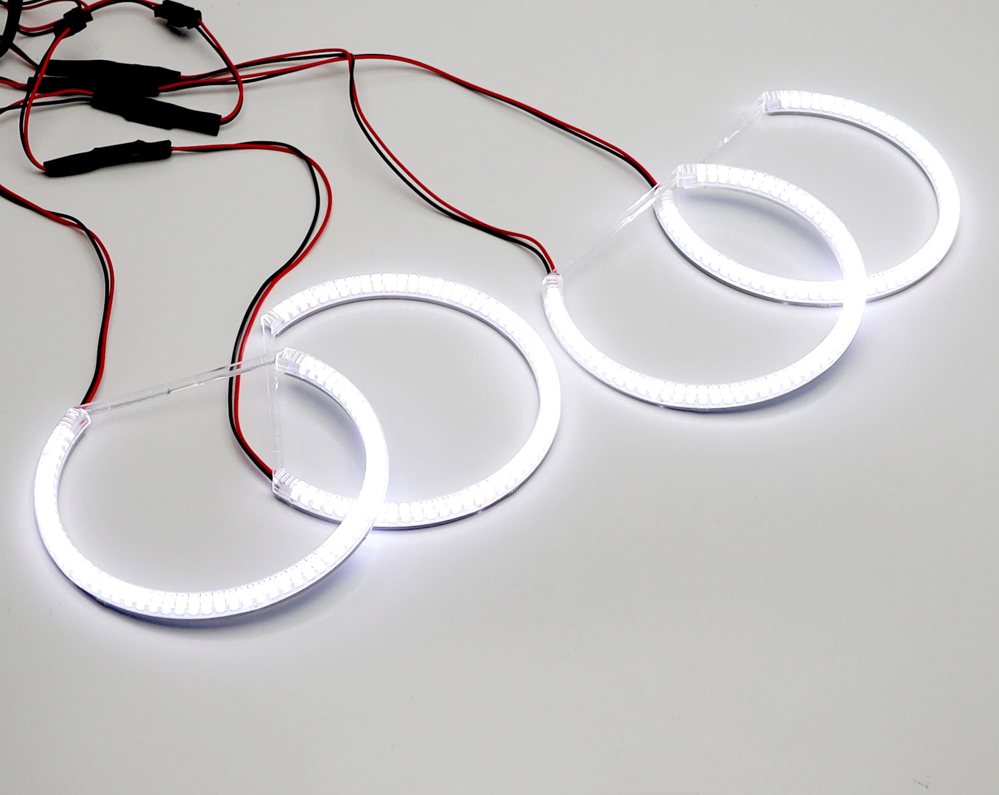 iJDMTOY 7000K Xenon White LED Halo Ring Lighting Kit for BMW E36 E46 E39 E38 5 7 Series, Upgrade Headlight Headlamp