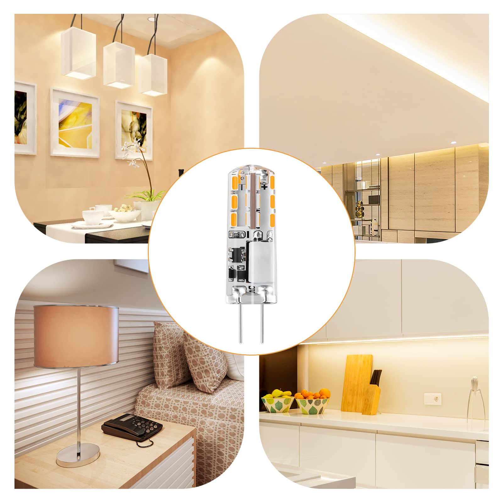 I-Shunfa G4 Led Bulb 1.24W Ac/Dc 12V Bi-Pin Base Light Lamp Warm White 2700K Equivalent To 10W 20W Halogen Bulbs Led 24X3014 Smd