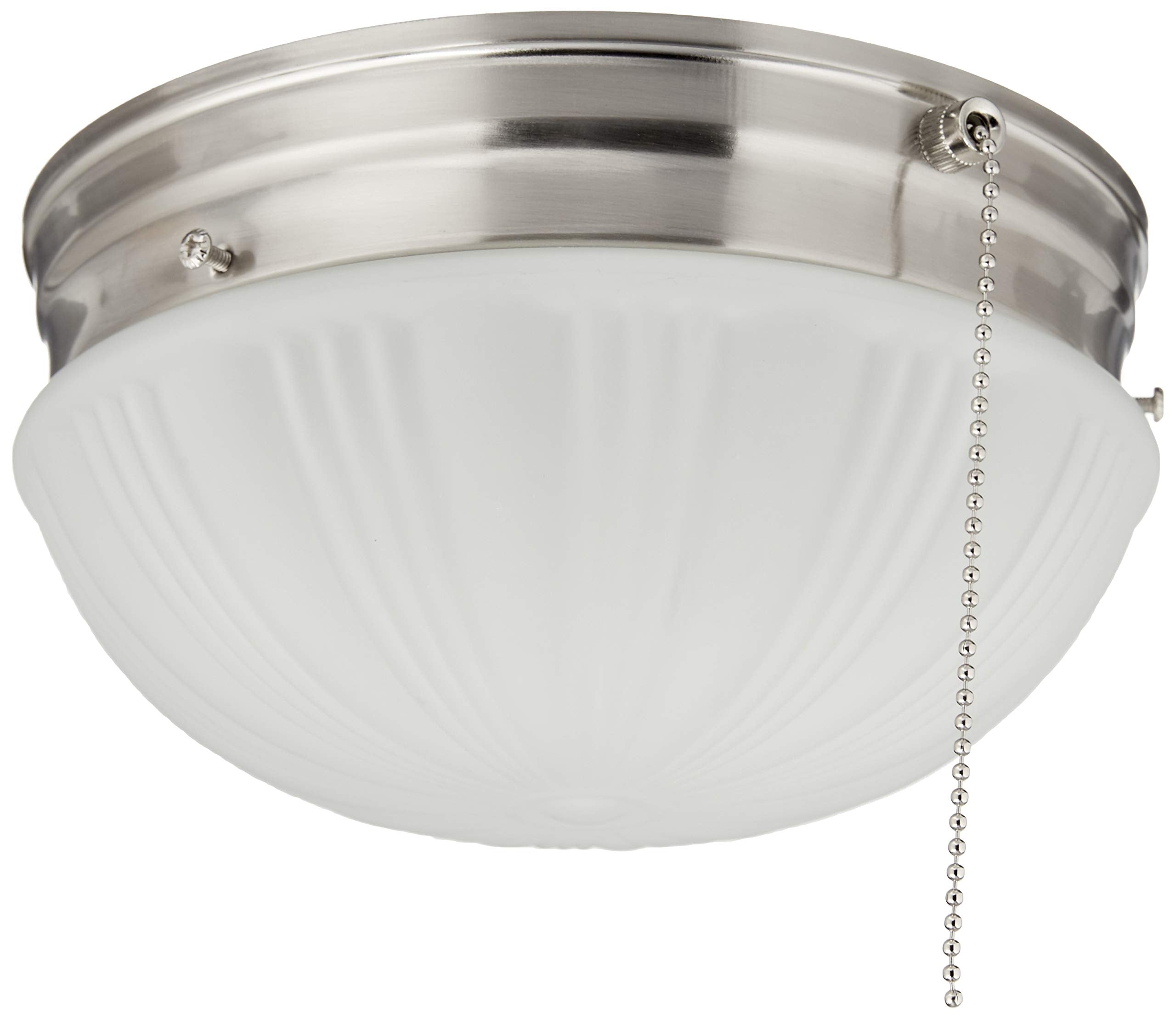 Westinghouse Two-Light Flush-Mount Ceiling Fixture, Brushed Nickel, Frosted Glass, 8.75 Inch Diameter, Model 6721000