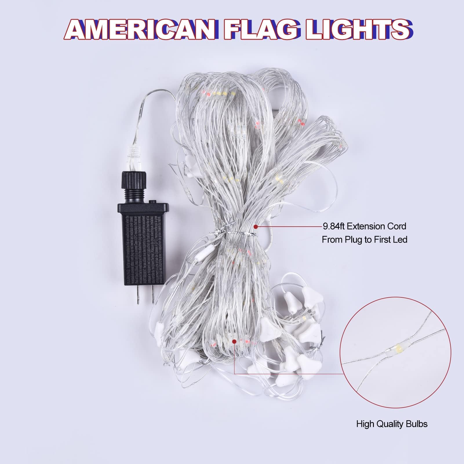 Leisure World LED Texas Flag Net Lights - 384 LEDs, 3.3x6.6 FT, Outdoor Patriotic Decor, 8 Modes, Plastic & Copper Wire