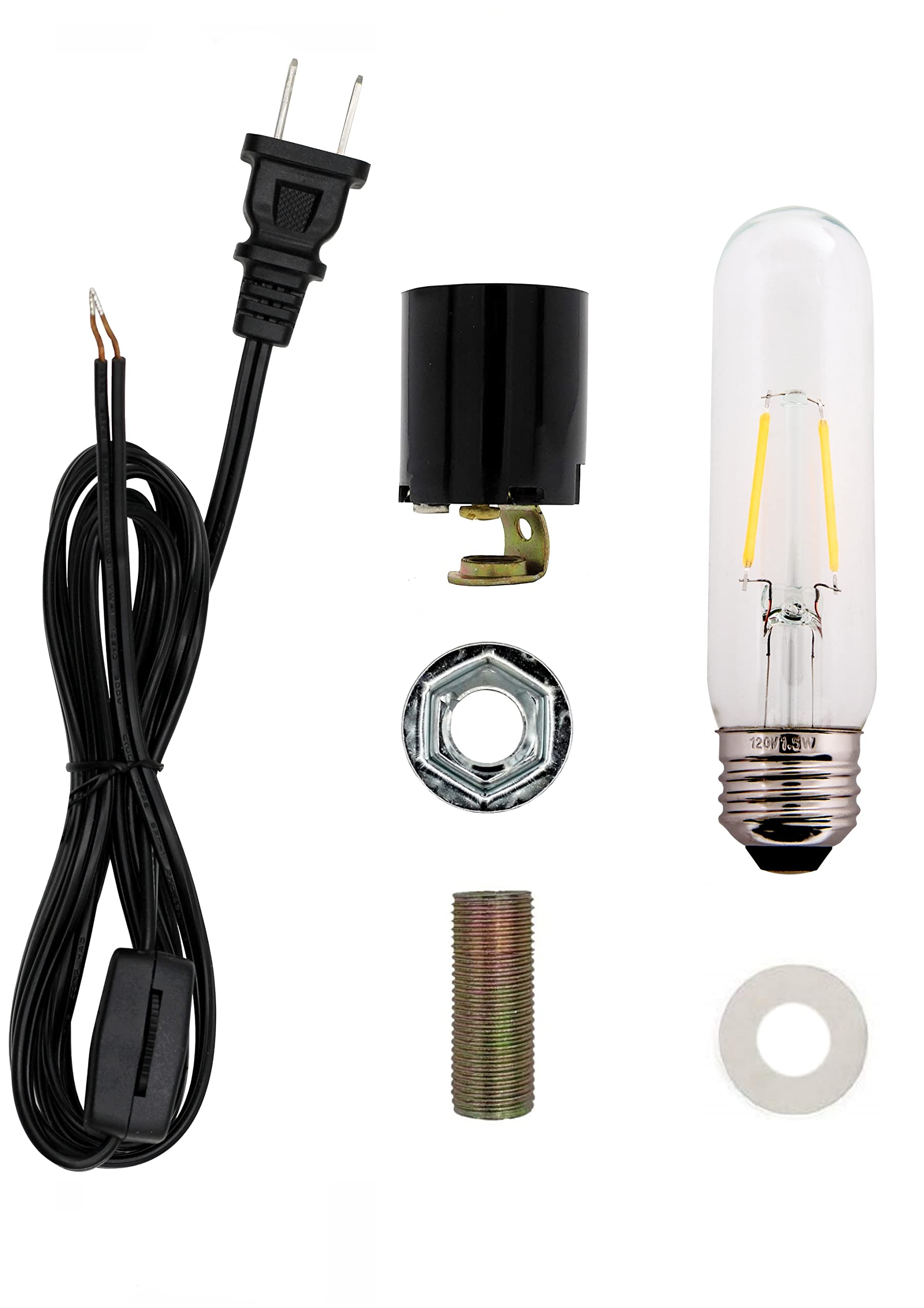 Creative Hobbies Medium Ceramic Christmas Tree Wiring Kit With 1.5 Watt Led Bulb, Standard (Edison) Base Socket, Great For Light