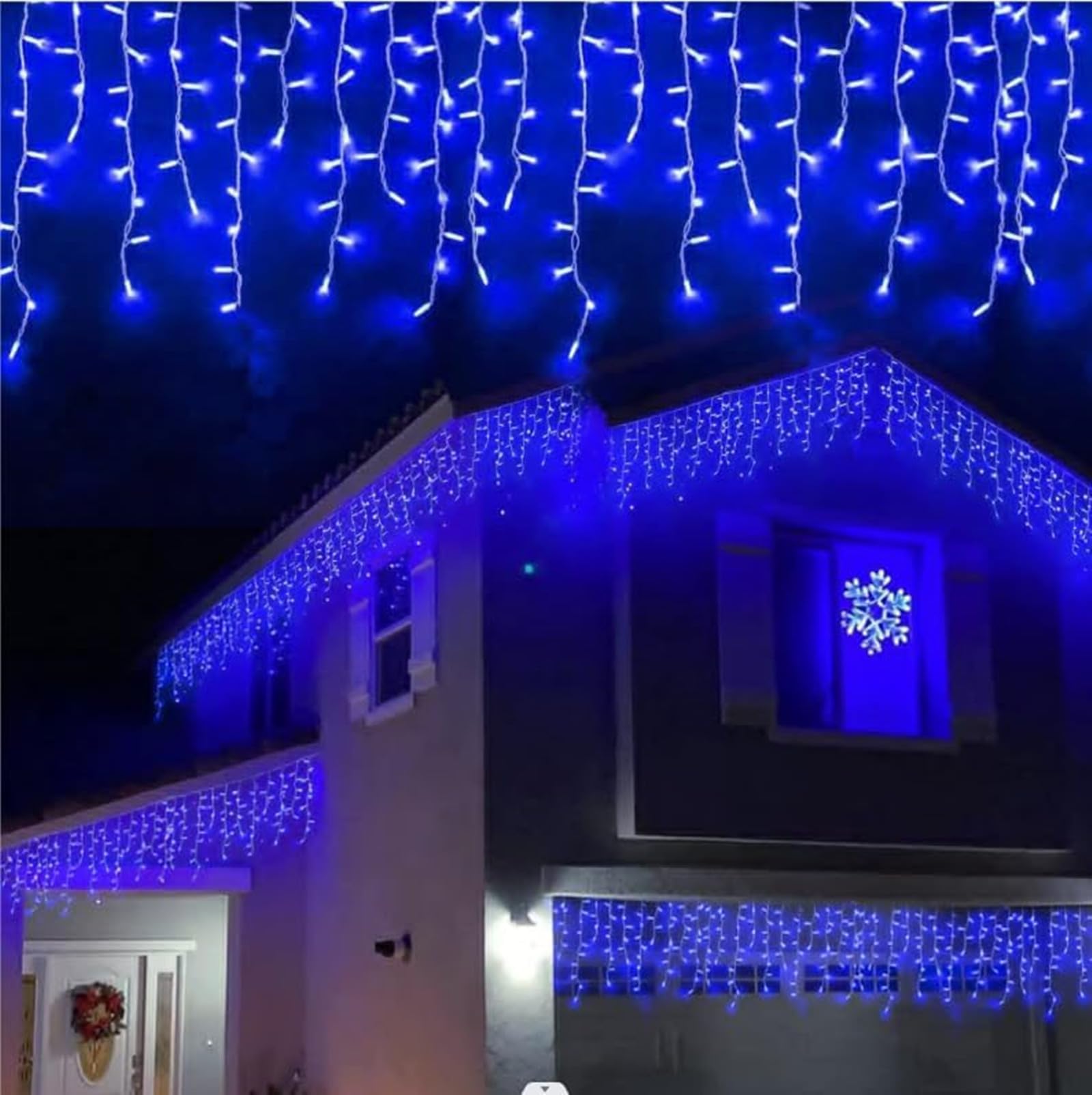 YEGUO 400 LED Blue Icicle Lights Outdoor Waterproof, 33ft 80 Drops Icicle String Lights Connectable, 8 Modes Icicle Christmas Li
