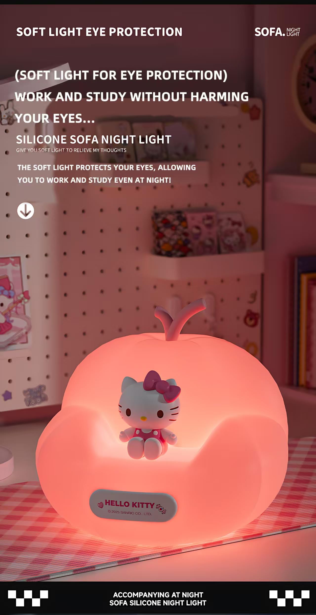 Leuaxmy Cute Kitty Night Light  Cartoon Dimmable Sili Cone Children S Night Light  Long Battery Life  Rechargeable Kitty Light  Toddler Night Light  Gift For Boys And Girls(Light Pink Kt)