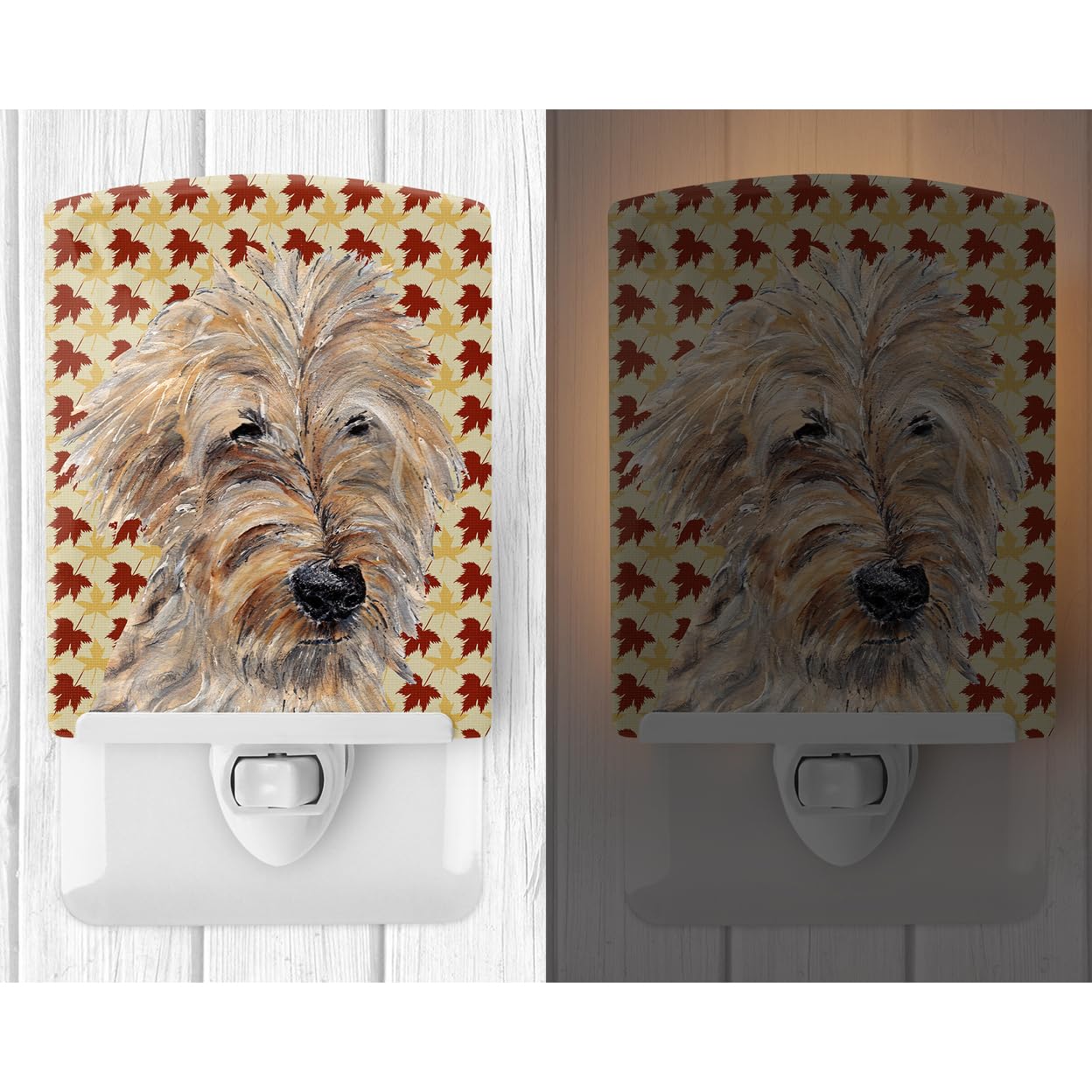 Carolines Treasures Ceramic Night Light, Golden Doodle Design, UL-Certified, 6x4x3in, Multicolor, Model SC9549CNL