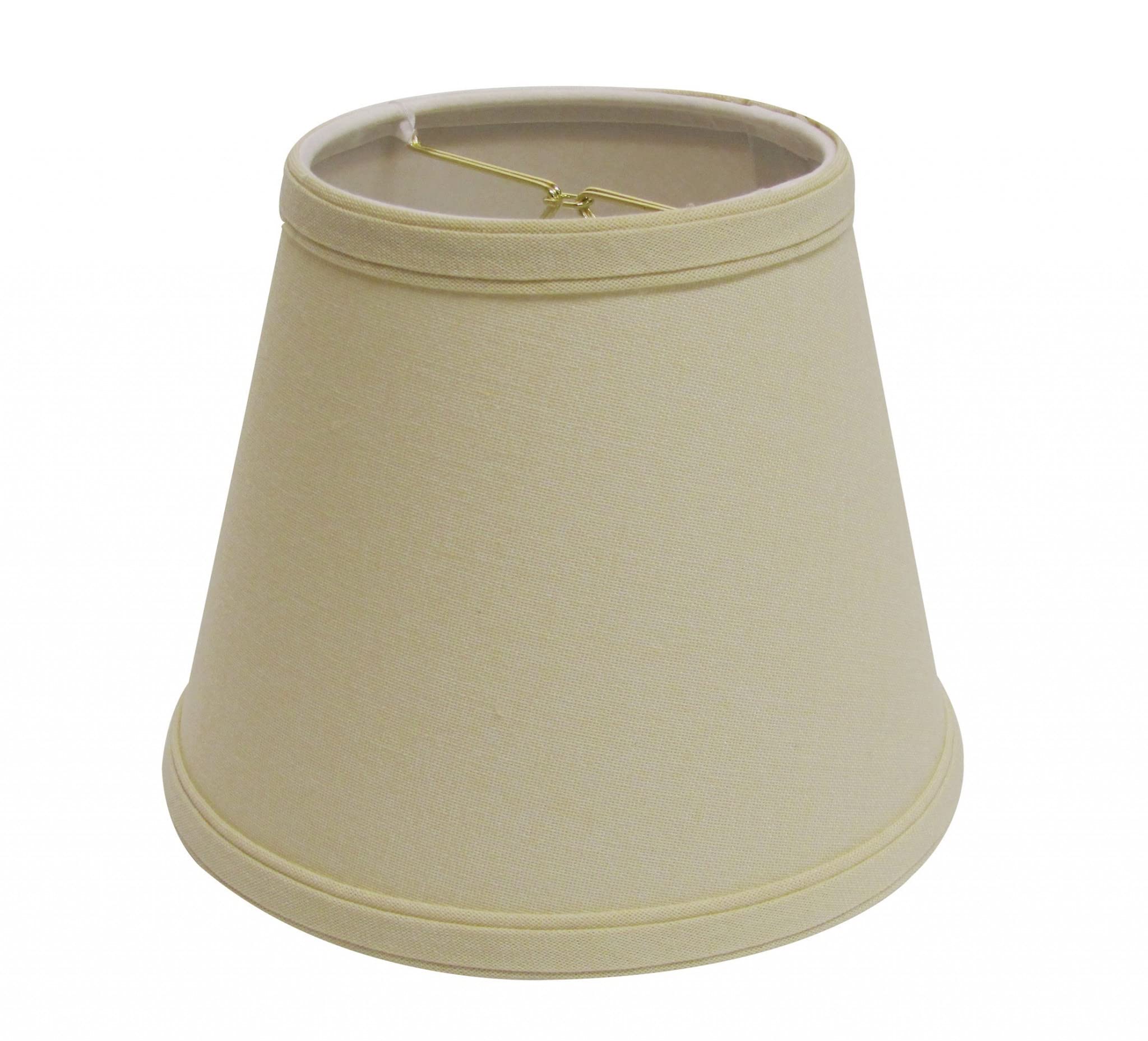 homeroots lighting Empire Hardback Linen Lampshade 8in Warm White Parchment Beige