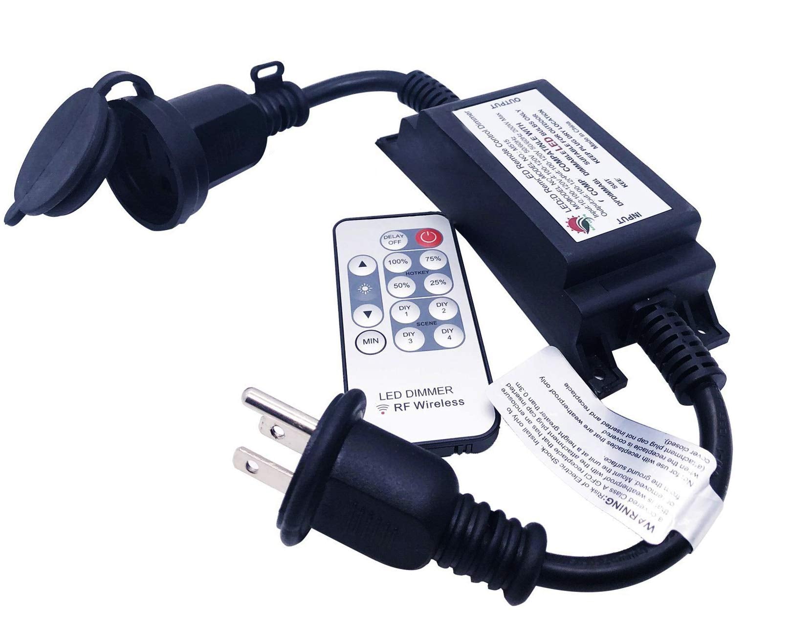 Max Power 200W Waterproof Outdoor String Lights Wireless Remote Control, 150Feet Range, Memory, Stepless Dimming, IP68 Waterproo