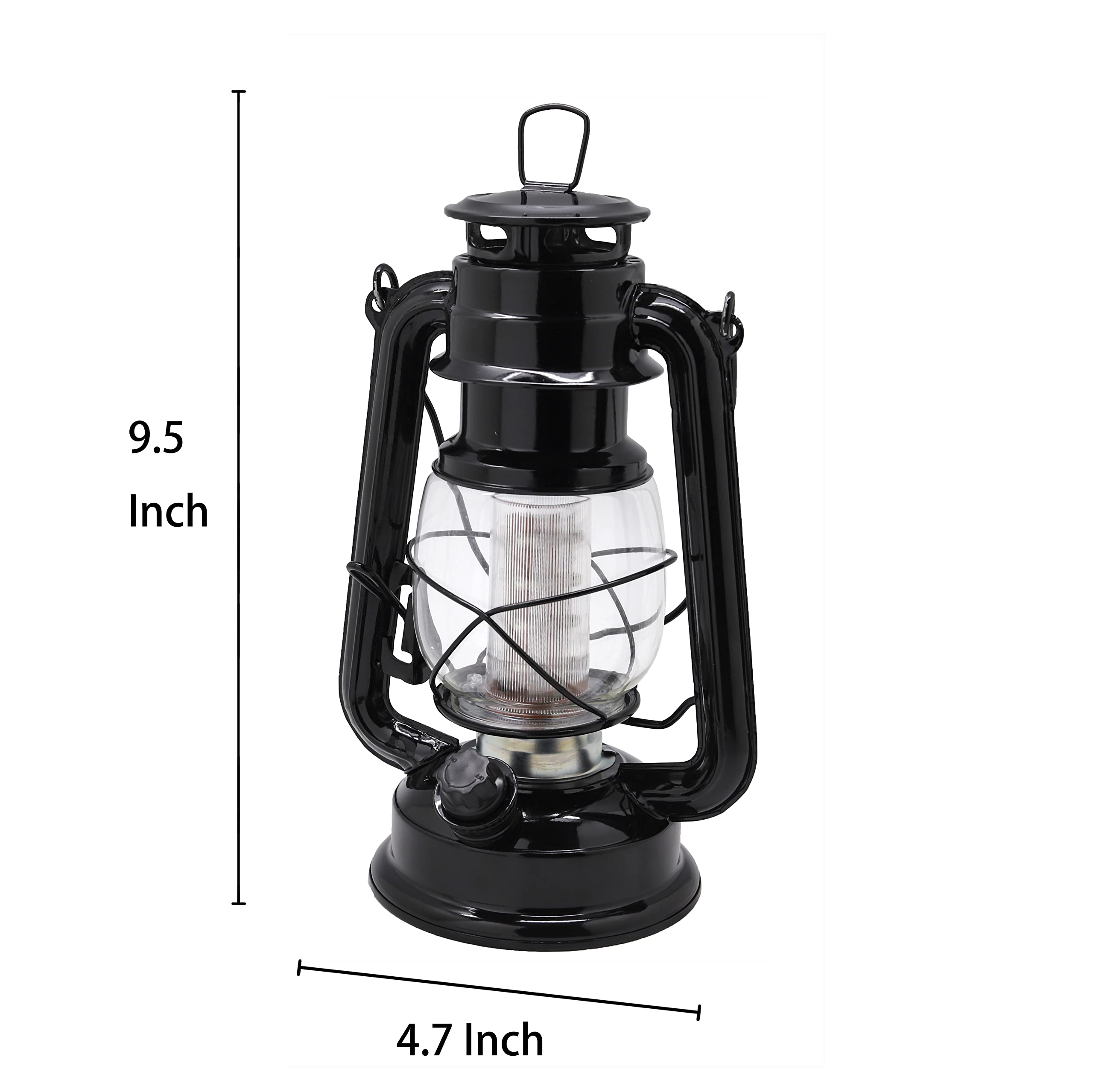 Yakii Led Vintage Lantern Metal Hanging Hurricane Lantern 12 Led Dimmer Switch Cold White Battery Operated Lantern Power Outage