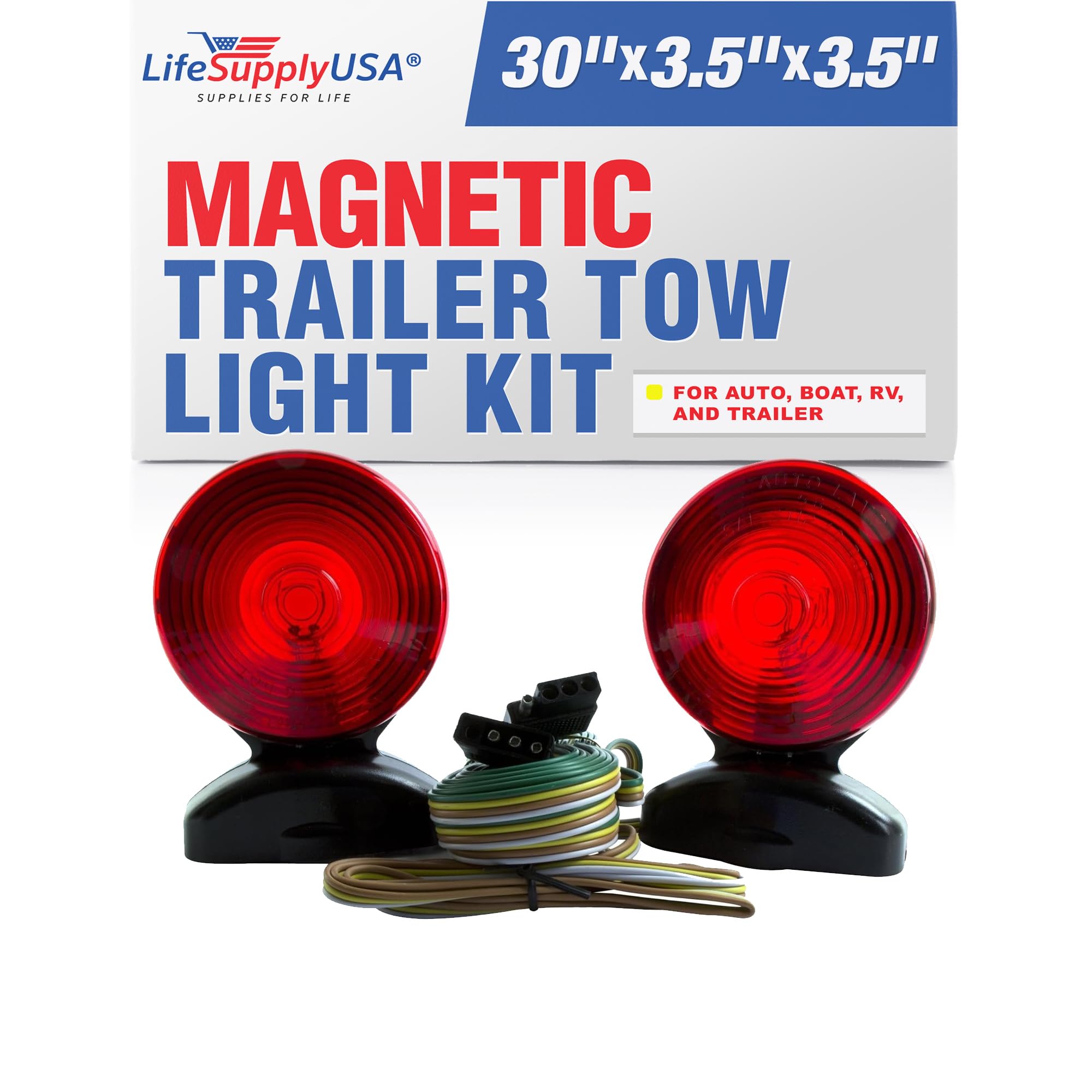 Lifesupplyusa Led Magnetic Towing Trailer Tow Light Tail Light Haul Kit For Auto, Boat, Rv, Trailer