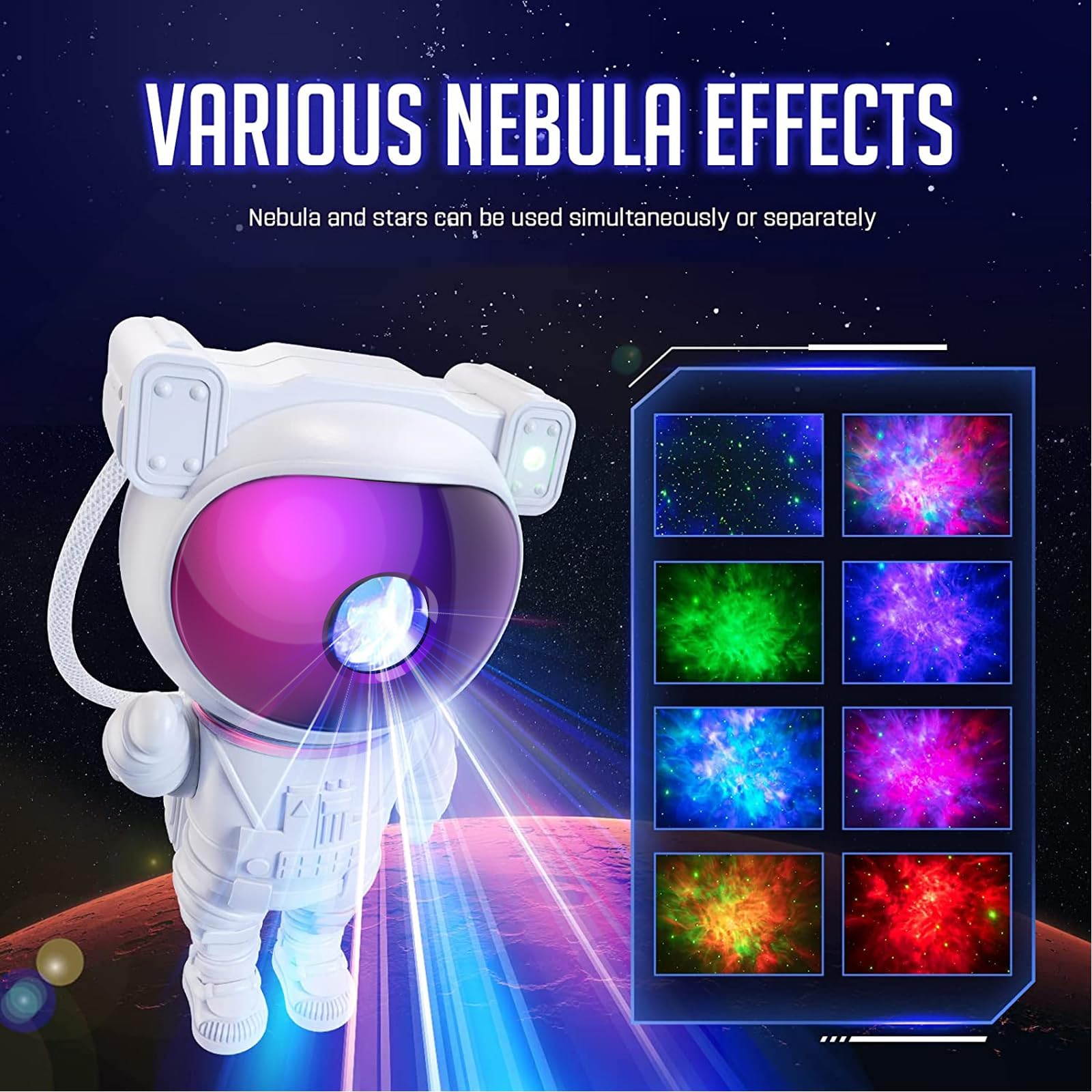 Mooyran Neon Astronaut Galaxy Projector - Limited Edition Star Lights With Timer & Remote