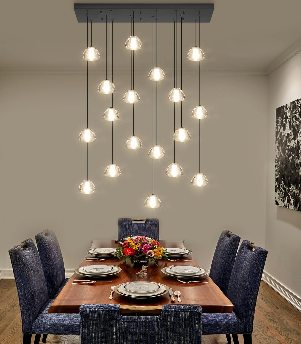 Dolria Crystal Rectangular Chandeliers For Living Room Dining Room Lig ...