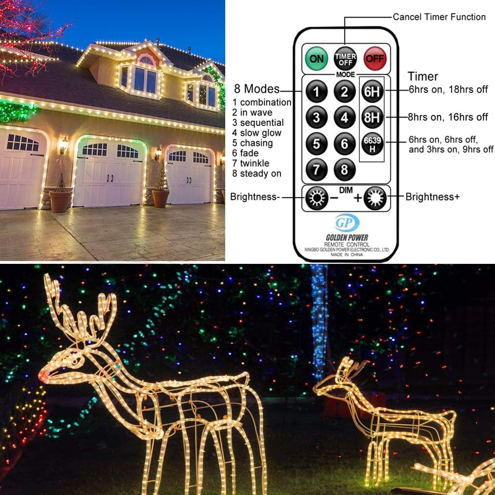 Solhice 75 Ft Led Rope Lights - Warm White, Waterproof, Remote Control, Timer For Outdoor/Indoor Decor