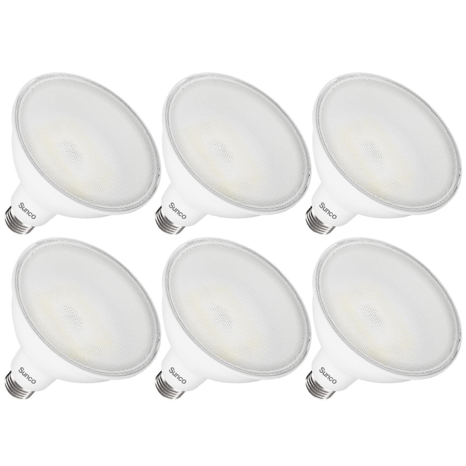 Sunco 6 Pack Outdoor Led Flood Light Waterproof Par38 Led Bulb, Dimmable, 1800 Lumens, 15W=150W, 5000K Daylight, E26 Base, Ul Li