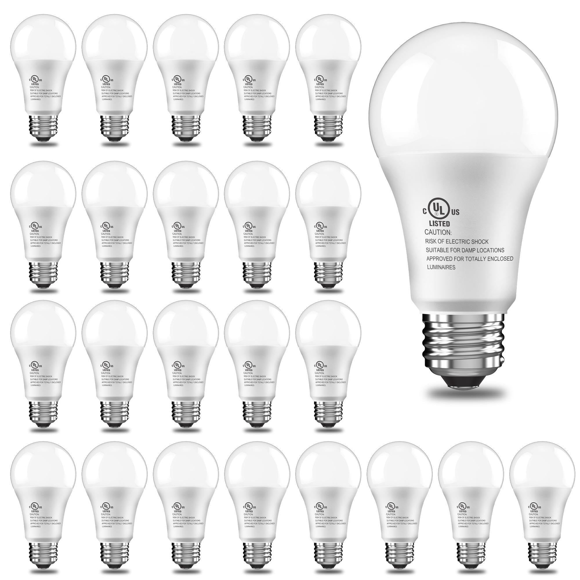 24 Pack Led Light Bulbs 100 Watt Equivalent, A19 15W 5000K Daylight White, 1500 Lumens Super Bright White Light, E26 Standard No