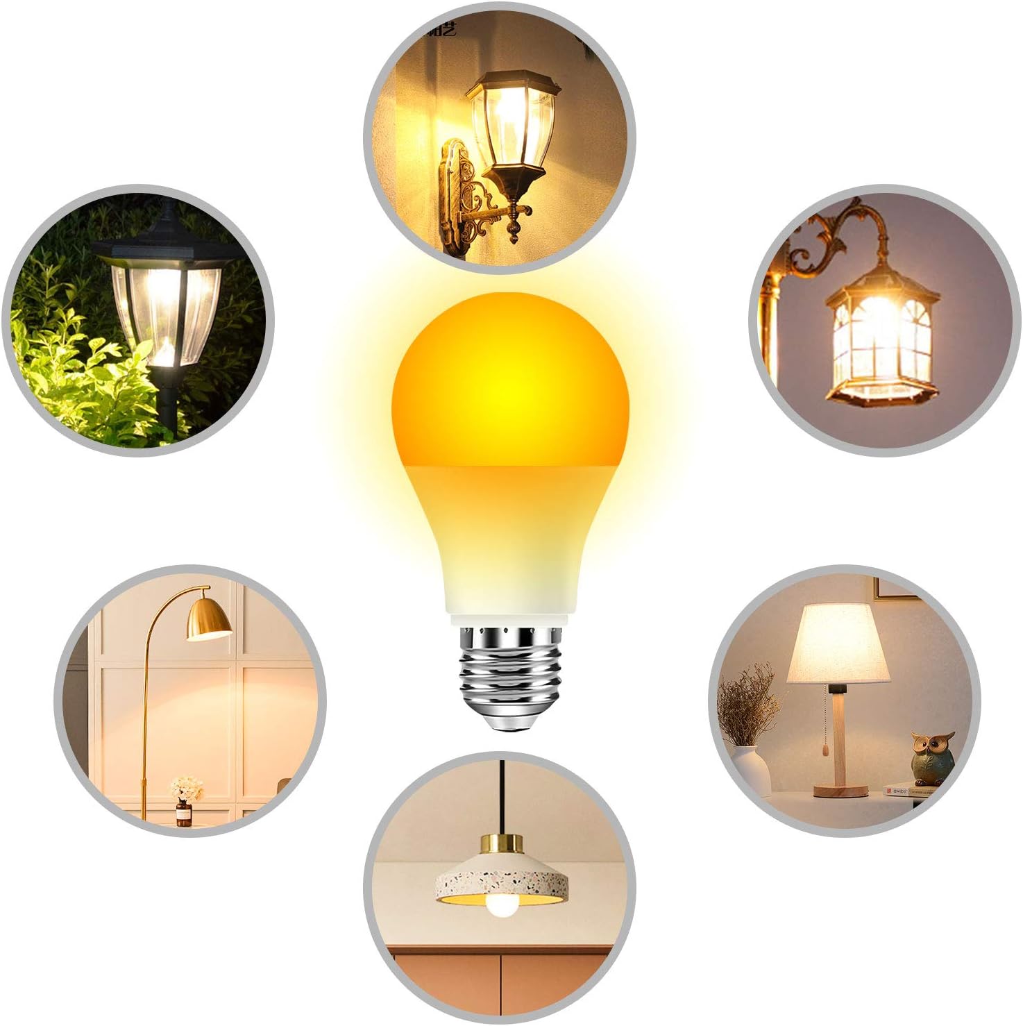 Neporal Amber Light Bulbs 9W, Soft Warm Sleep Light Bulbs 60W Equivalent, Blue Light Blocking Amber Night Light Bulbs 1800K, Bedtime Light Bulb For Healthy Sleep ,Pack of 1