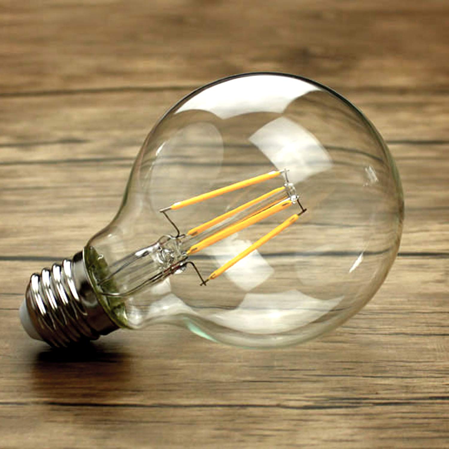 LUXRITE Vintage G25 LED Globe Bulbs 5W Dimmable 550 Lumens Clear Glass 2700K Warm White E26 Base 4 Pack