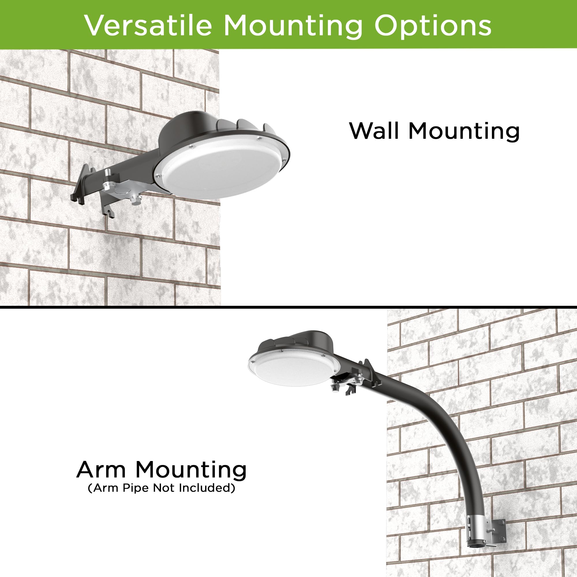 Led Barn Light 55W Dusk To Dawn Yard Lighting With Photocell Ul Listed Led Security Light Dark Sky Frindly Full Cut-Off Light For Barns Garage Yard Warehouse 4000K 5500Lm 120Vac Dark Bronze 2 Pack