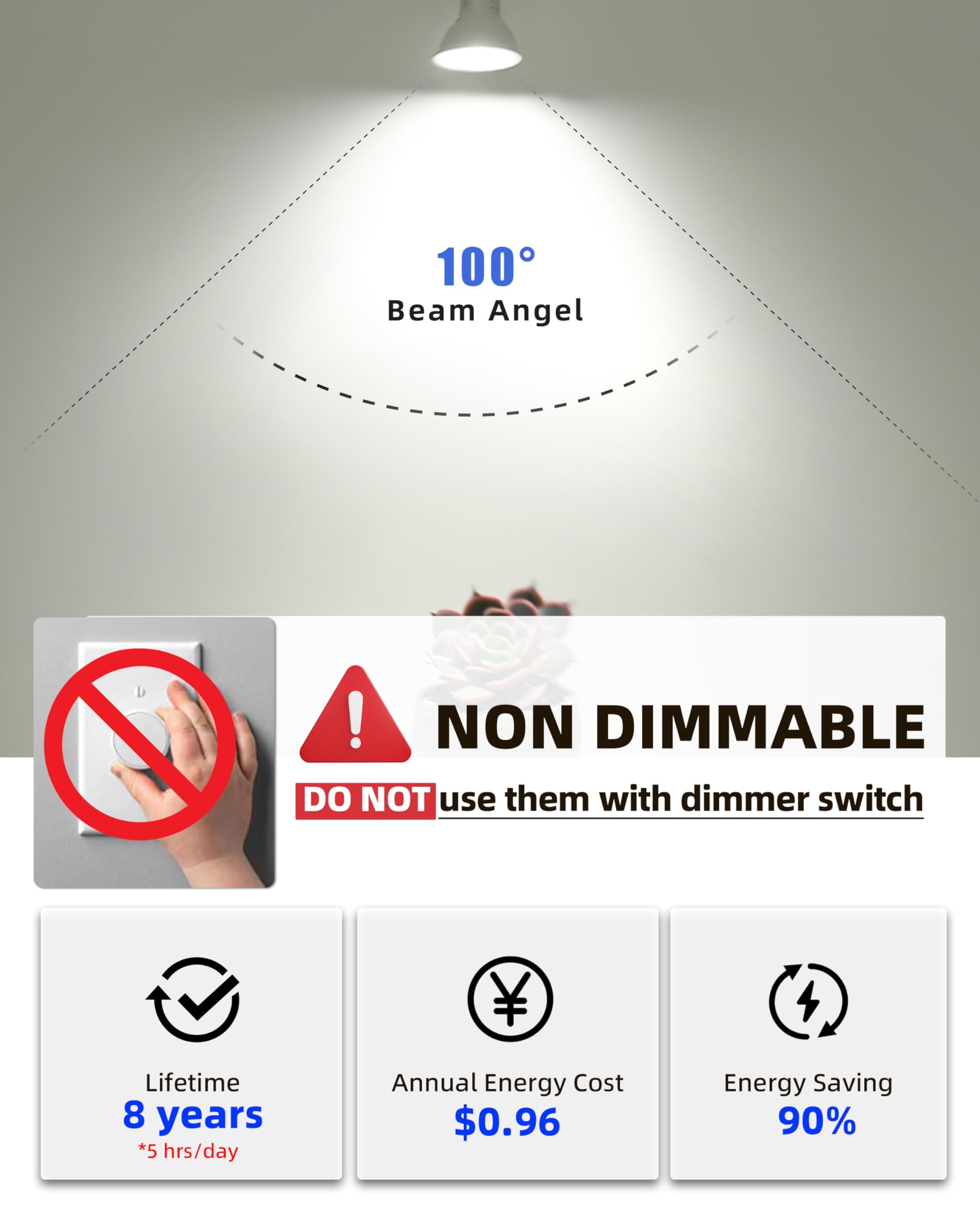 Lumiverse GU10 LED Bulb 4W 5000K Daylight White Non-Dimmable 350lm 10 Pack Halogen Replacement