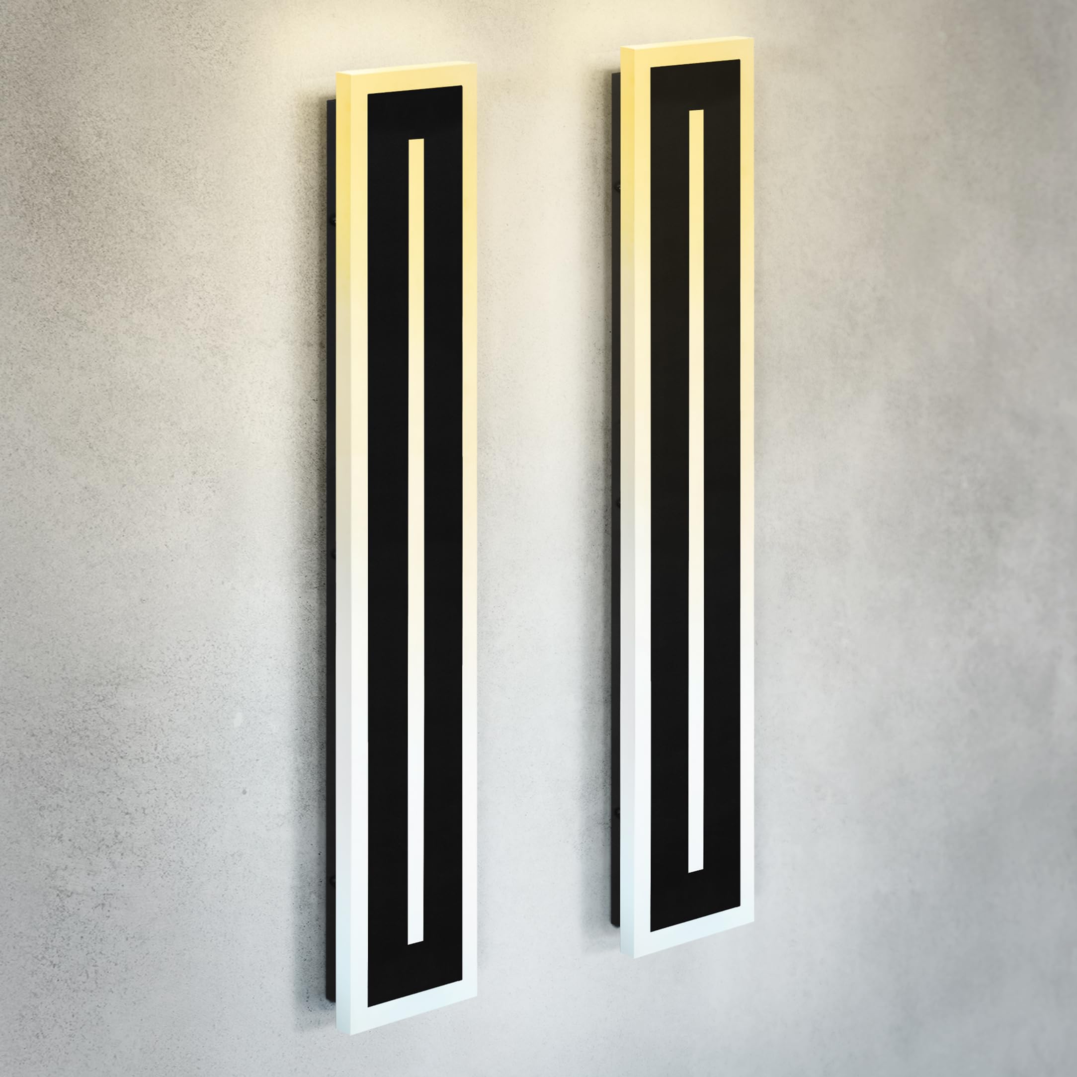ASD LED Wall Light Fixture 36 Inch 30W Dimmable Waterproof Black 2 Pack Model A-LWS27C-36D30BK-2p