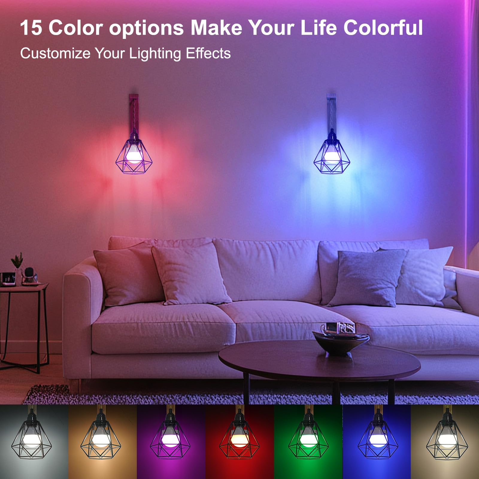 FRIDEKO Boho Wall Sconces Set of 2, Rechargeable, RGB Dimmable, Wireless Indoor Lights, Black Wood Finish